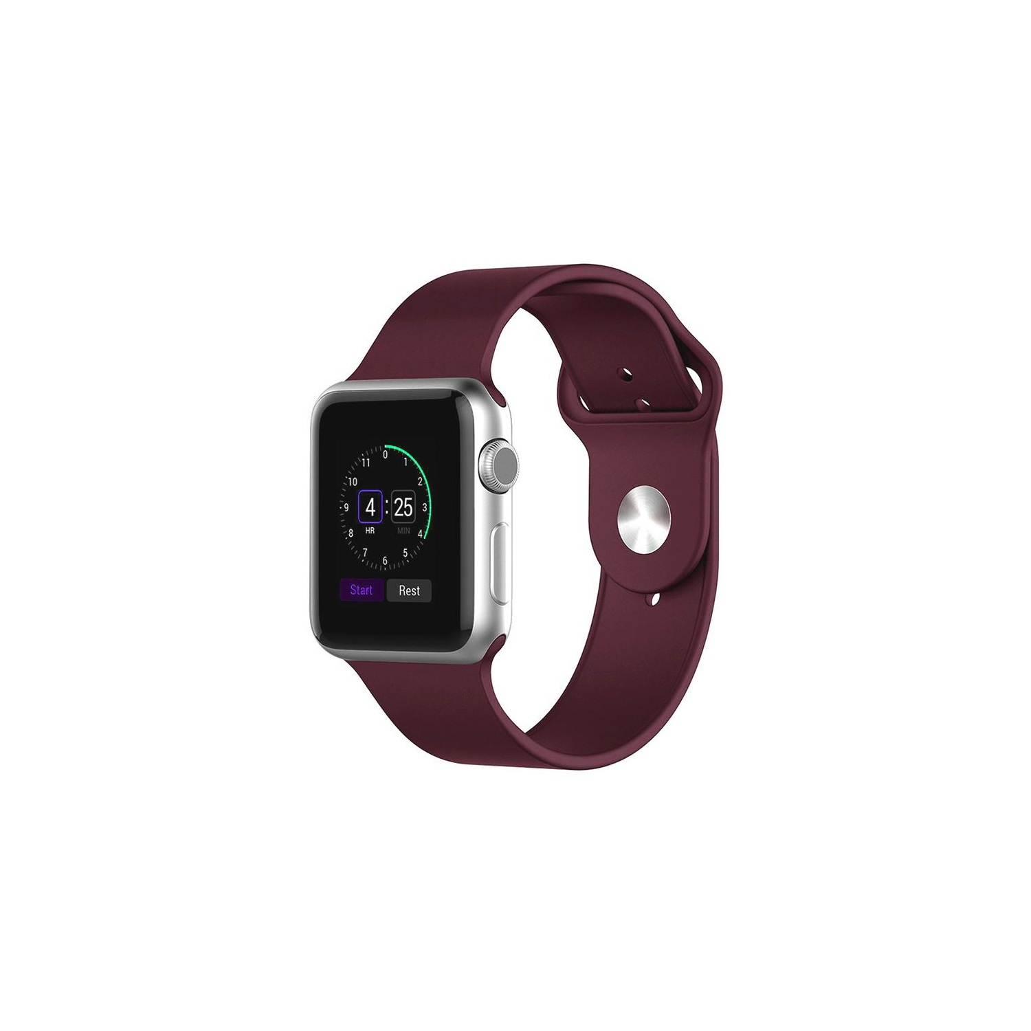 PANDACO Wine Silicone Watch Strap for Apple Watch 42mm / 44mm / 45mm / 46mm / 49mm