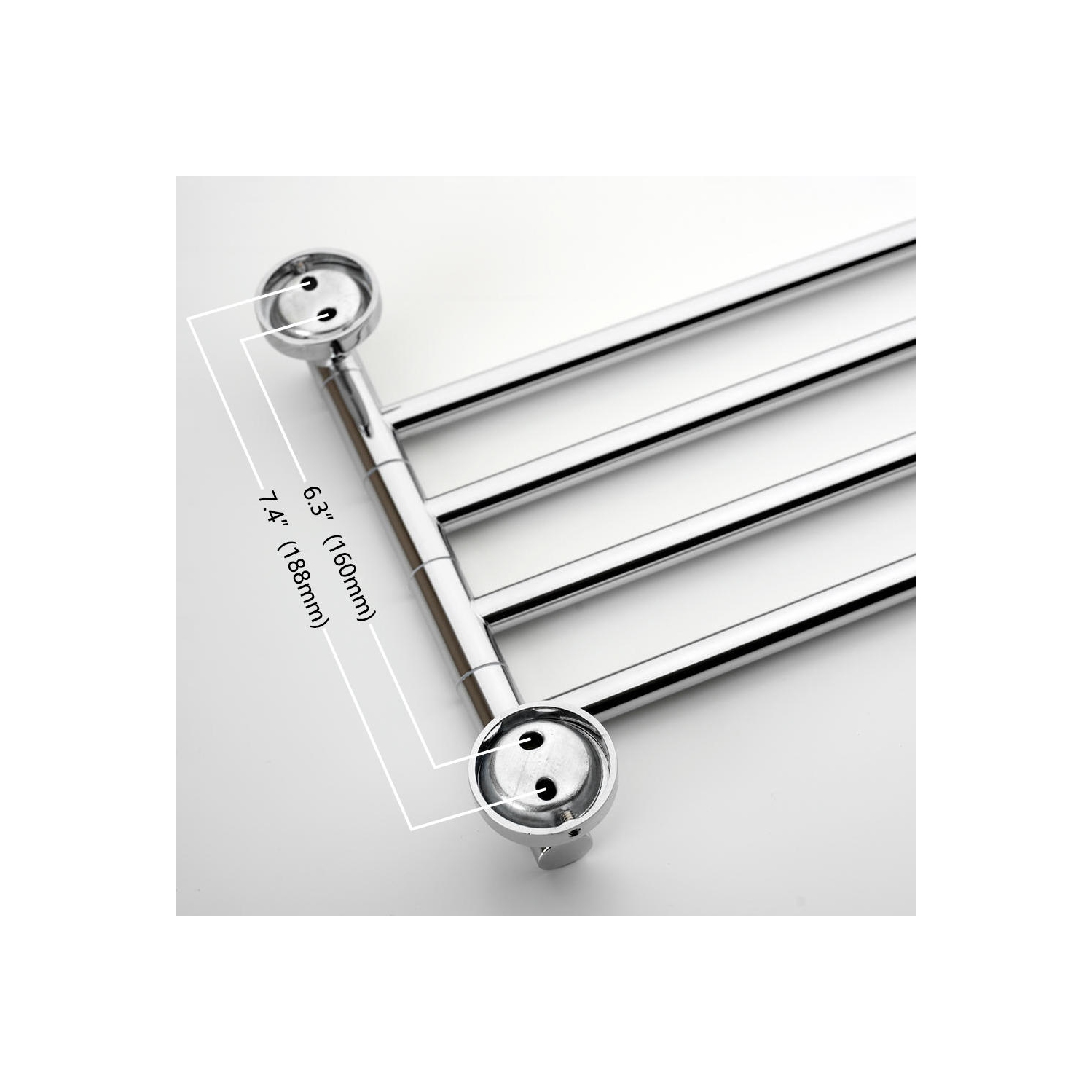 Porte-serviettes rotatif mural avec 4 bras pivotants en acier inoxydable - LIVINGbasics