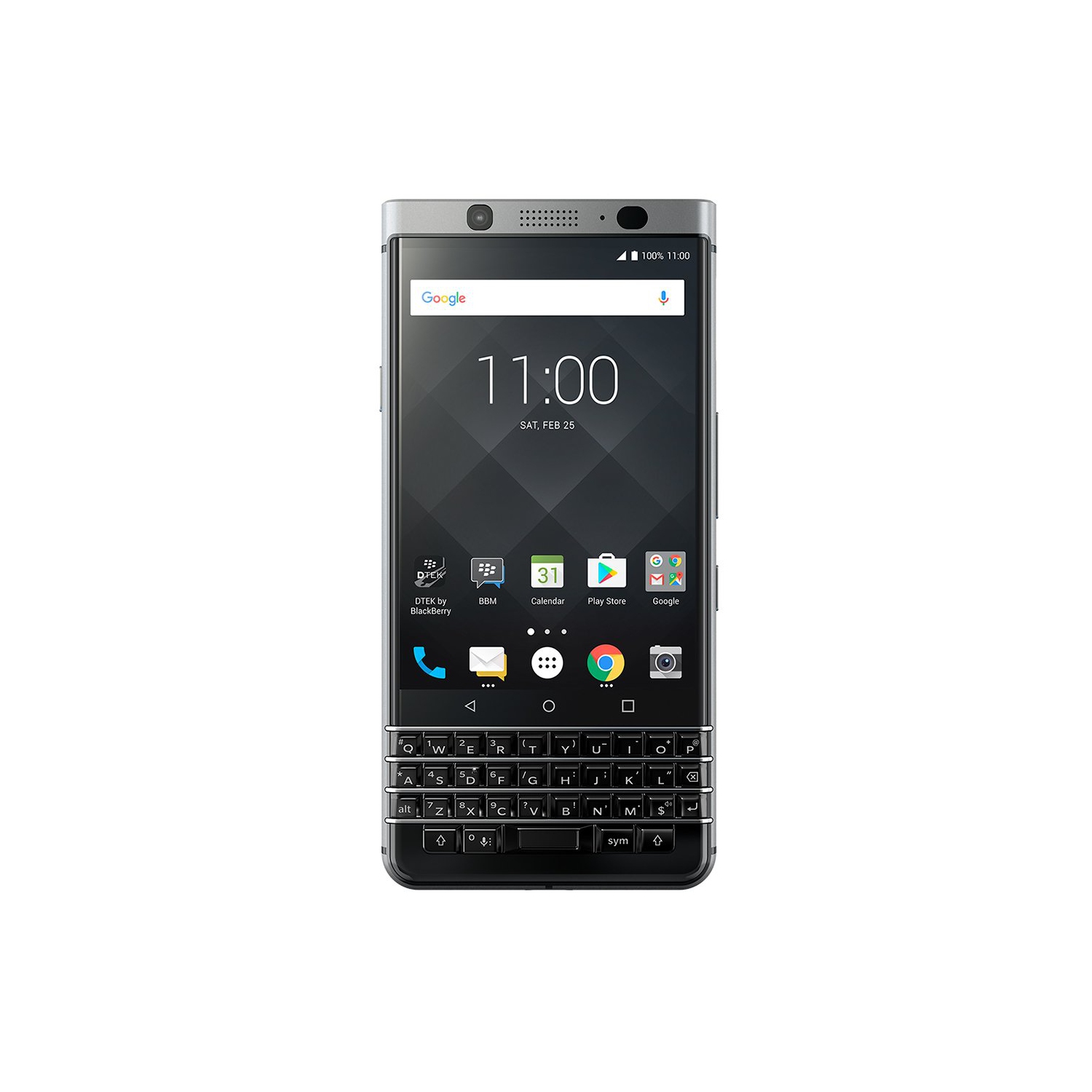 BlackBerry KeyOne 32GB Smartphone - Silver - Unlocked - Certified Pre-Owned
