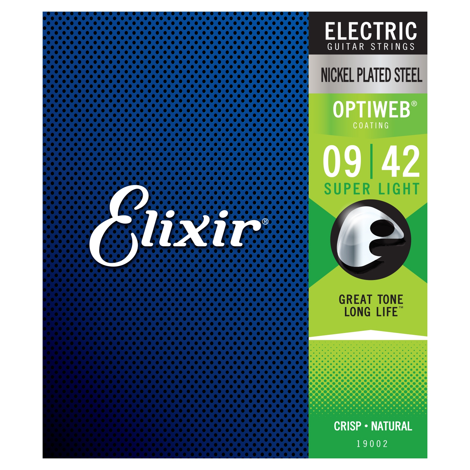Elixir Electric Nickel Plated Steel Strings with OPTIWEB Coating - Super Light .009-.042