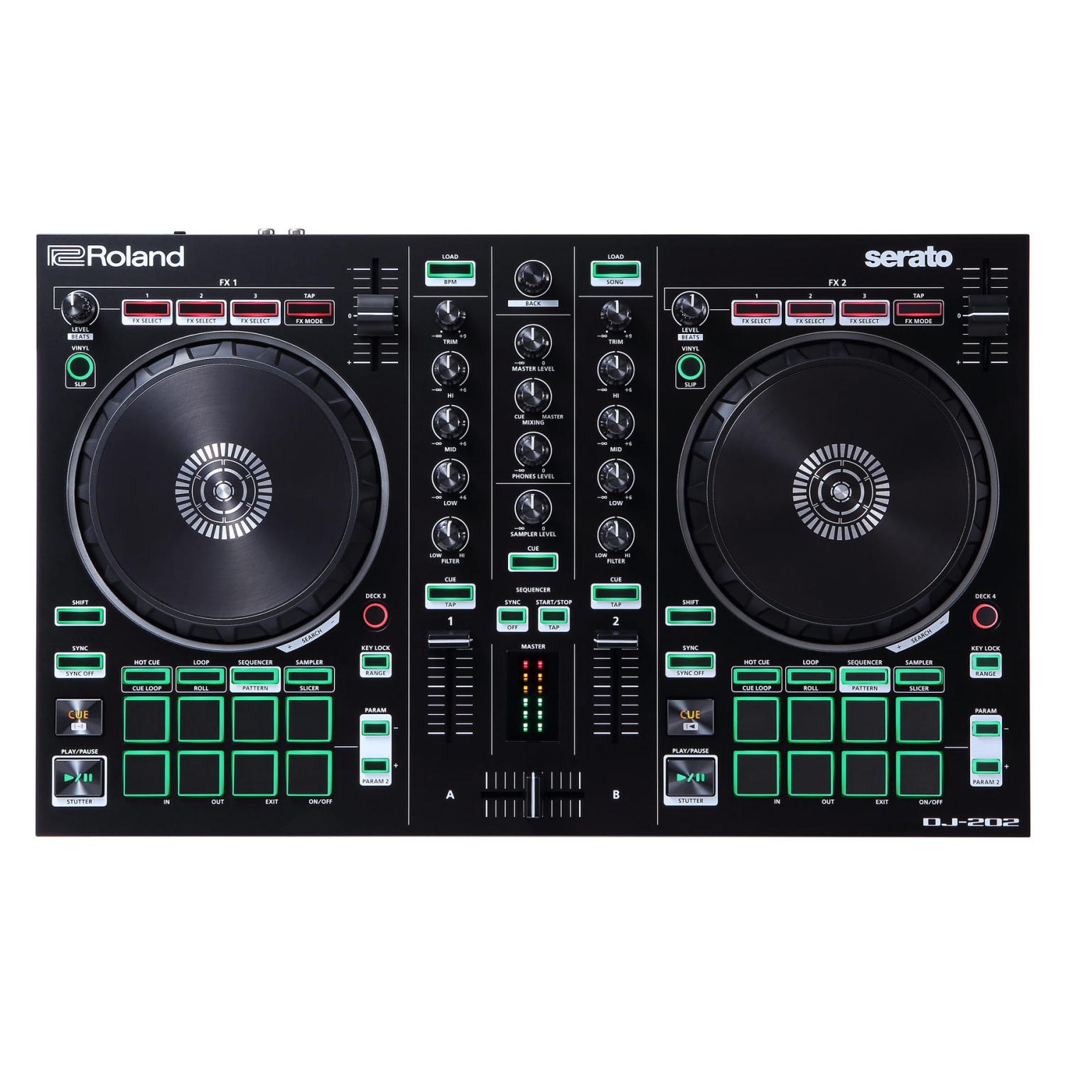 Roland DJ-202 2-Channel Serato Intro DJ Controller