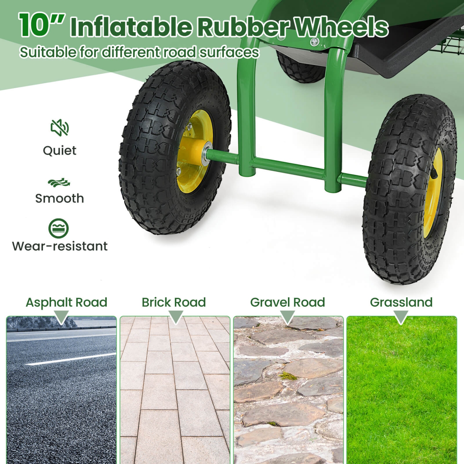 Jardinière à plateau roulant avec chariot de jardin pour siège de travail de Costway