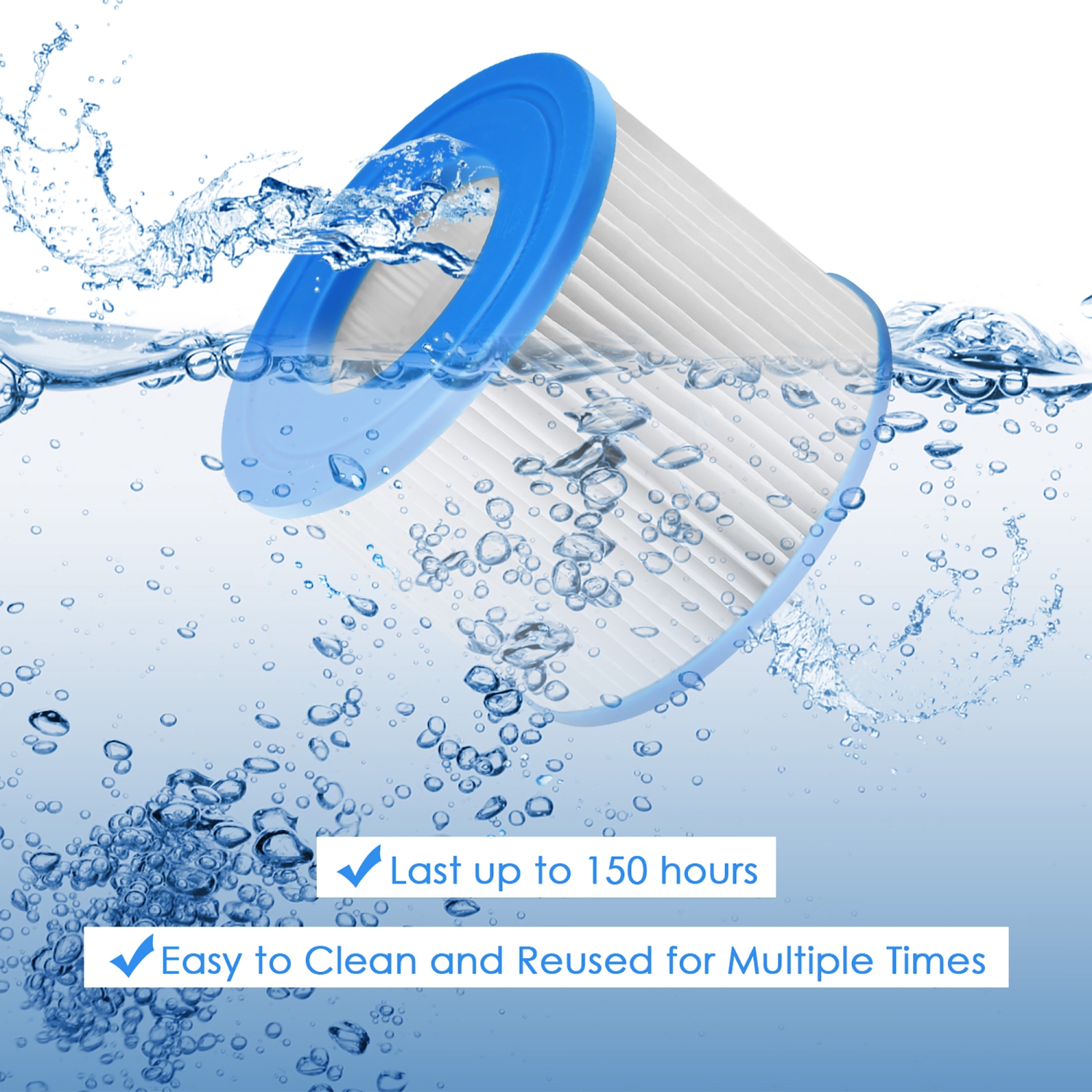 COSTWAY Cartouche de Filtre pour Piscine et Spa Accessoires Piscines 10 x 10 x 7, 6 cm Cœur du Système de Filtration