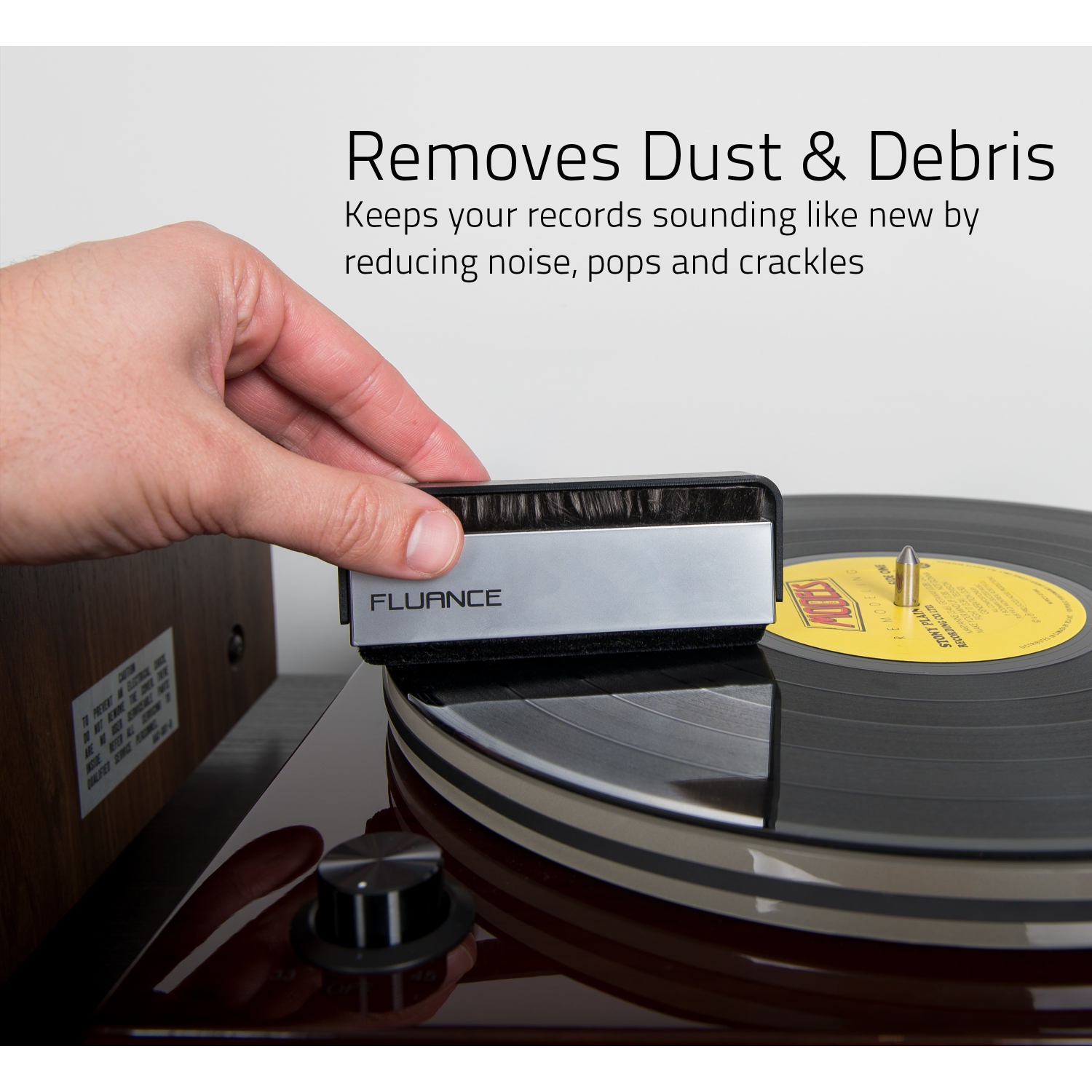 Trousse de nettoyage pour disques vinyle Fluance avec brosse LP et brosse  Stylus en fibre de carbone antistatique 2-en-1 (VB52)