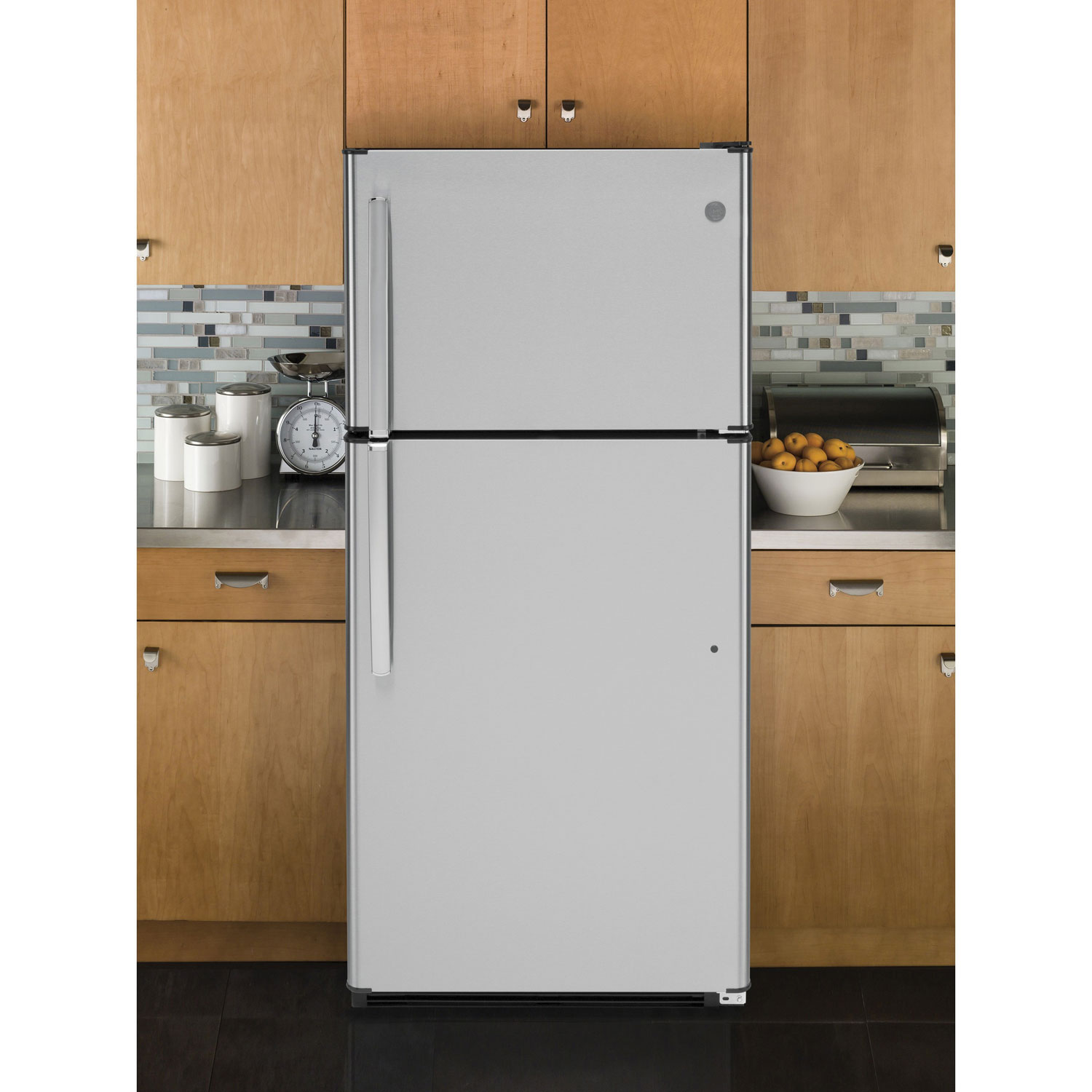GE 30" 18 Cu. Ft. Top Freezer Refrigerator wth LED Lighting - Stainless Steel