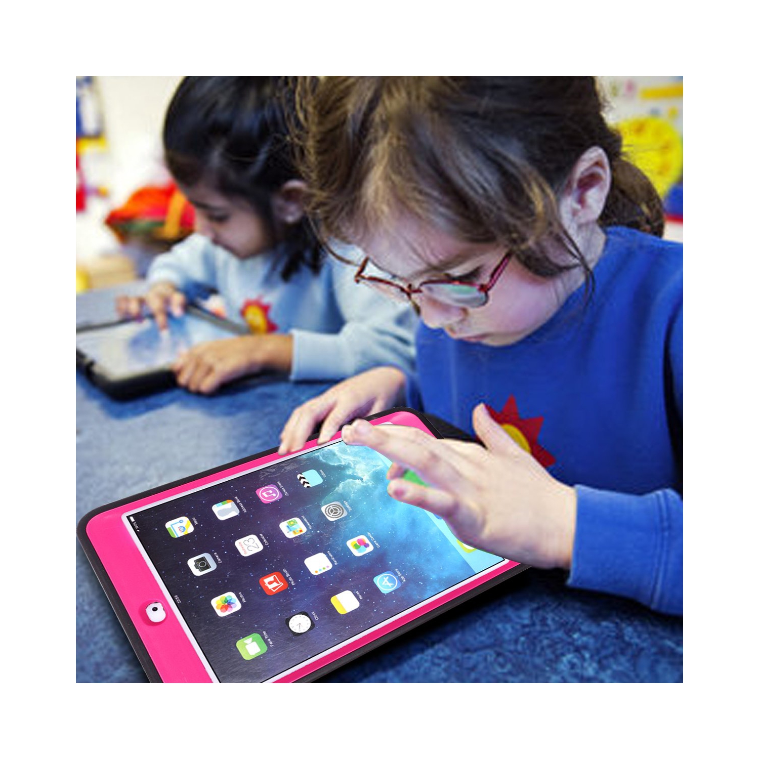 Étui rigide/béquille en silicone hybride robuste 3-en-1 pour iPad Mini 1 2 3 d’Apple