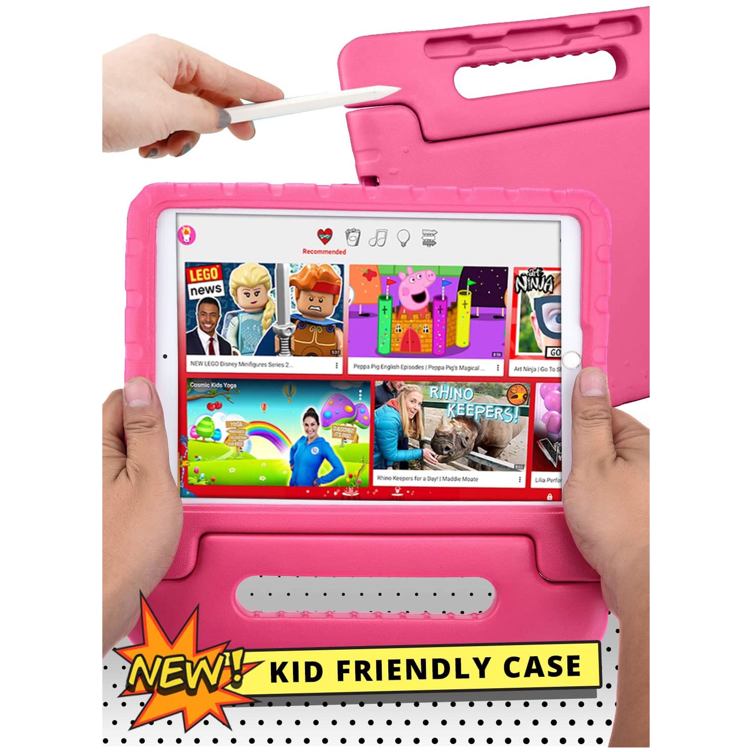 Étui pour iPad Air 1/iPad Air 2 pour enfants, iPad 6th/iPad 5th génération pour enfants, iPad Pro 9,7 | mousse robuste, poignée magique, support,