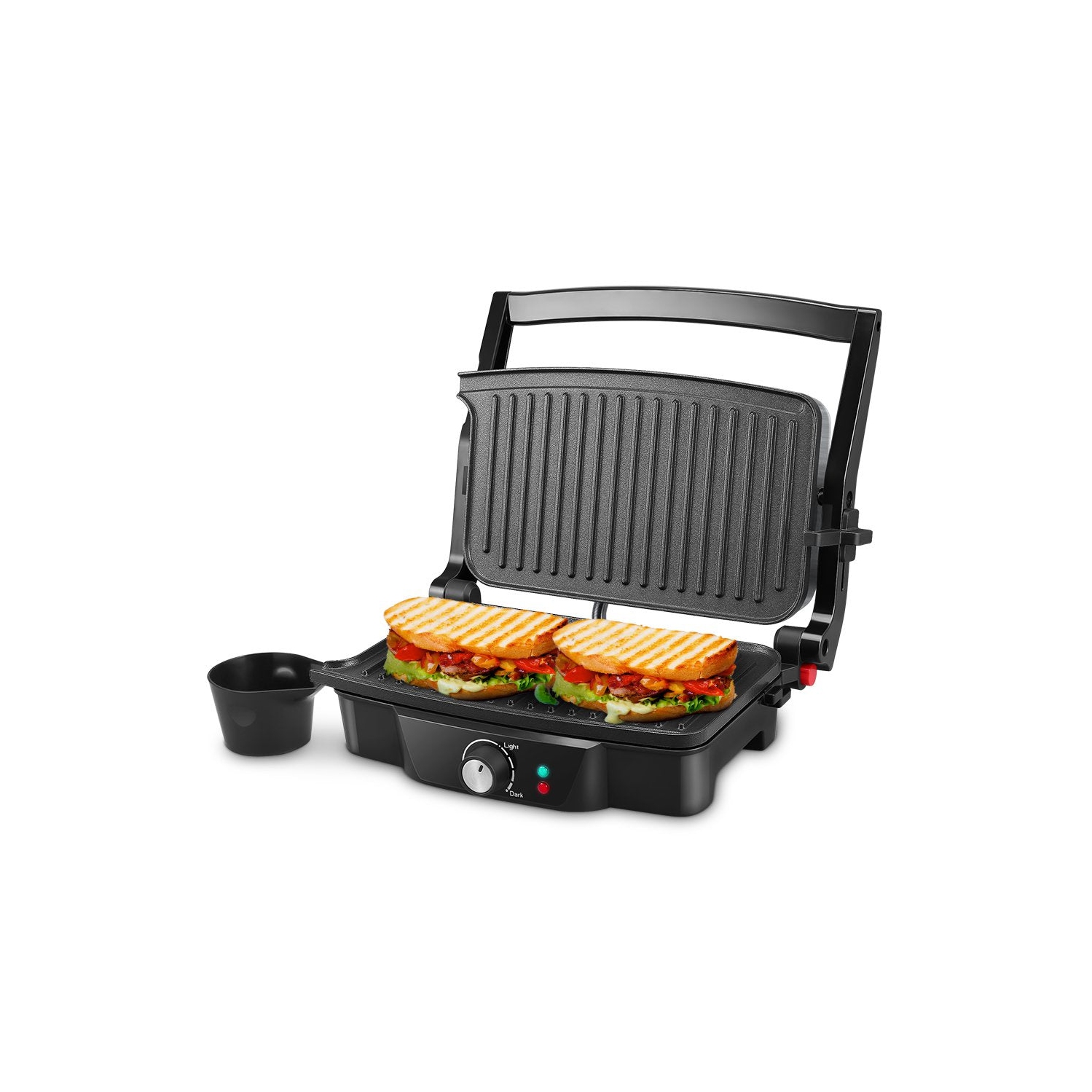 Panini Maker, iSiLER 2 Slice Panini Press Grill, Sandwich Maker Non-Stick Coated Plates, Opens 180 Degrees for Panini