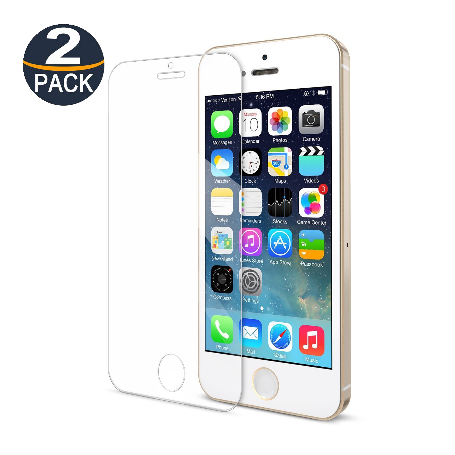 [Paquets de 2] Protecteur d'écran en verre trempé CSmart Premium pour iPhone 5/5S/5C/se 2016, sans bulles et sans étui