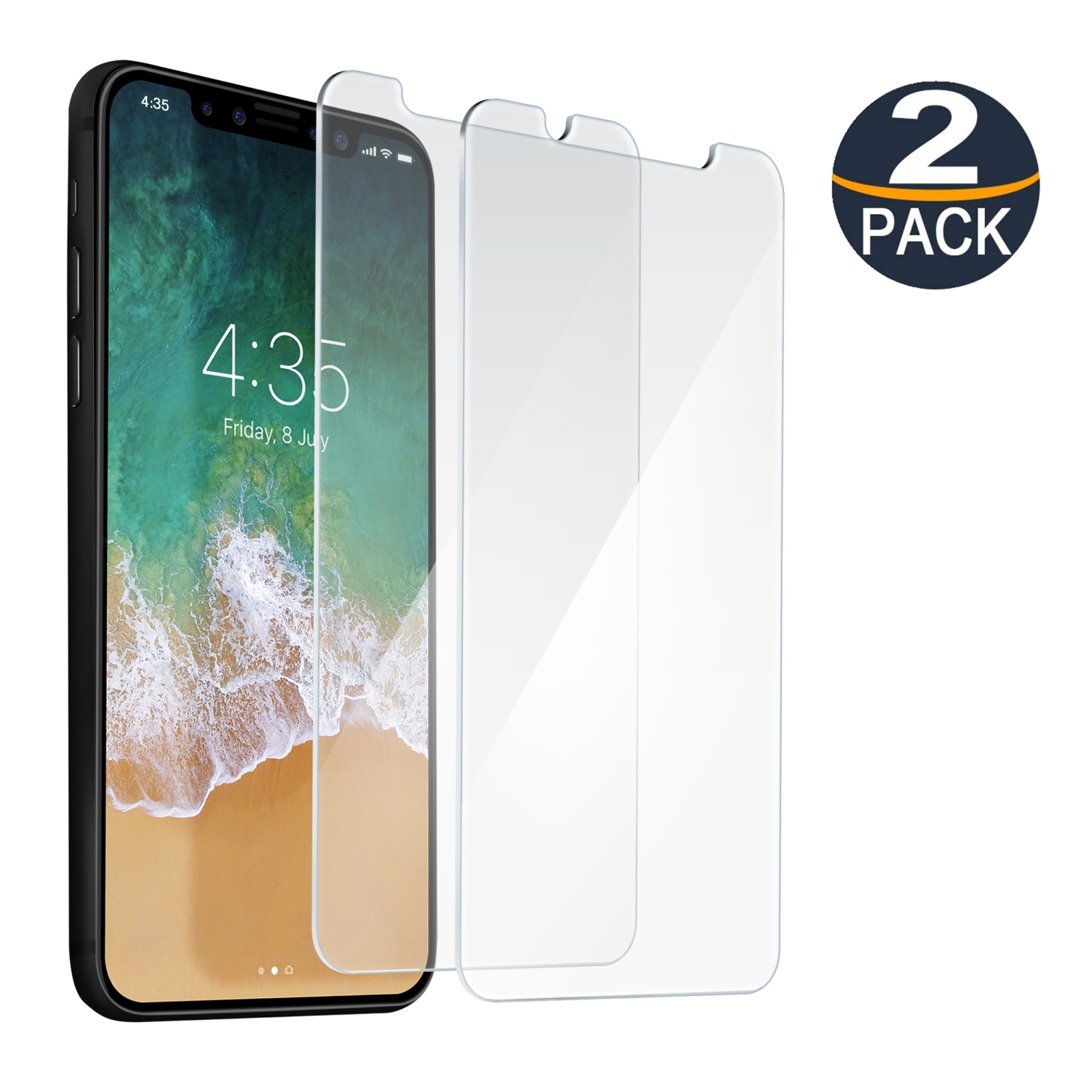 2 protecteurs d'écran en verre trempé CSmart Premium sans bulles pour iPhone 11 Pro/X/XS