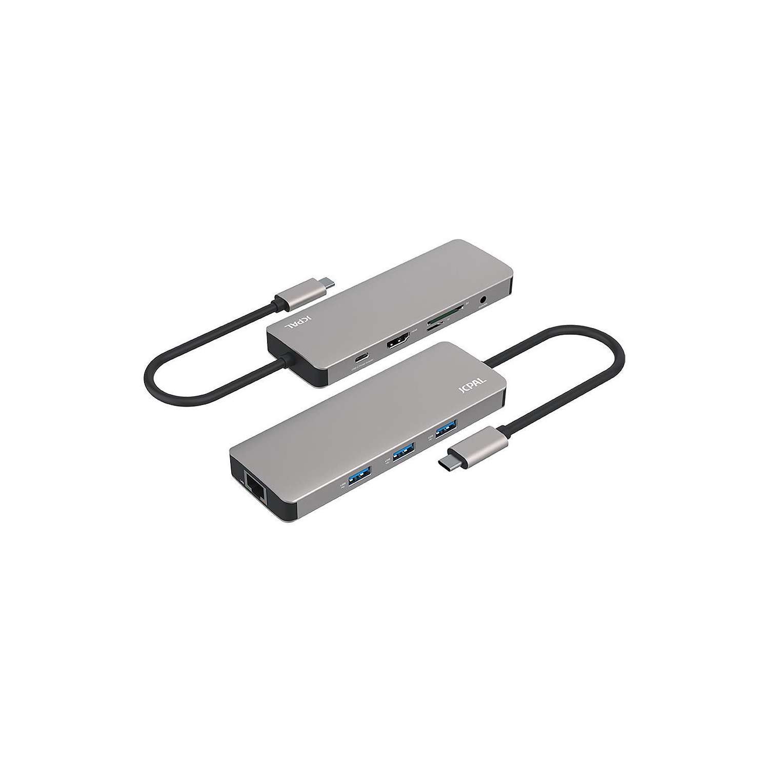 JCPal USB-C Hub, 9-in-1 USB-C Adapter with 4K HDMI port, 3 x USB3.1 ports, USB-C PD charging port, Audio port, MicroSD, SD car