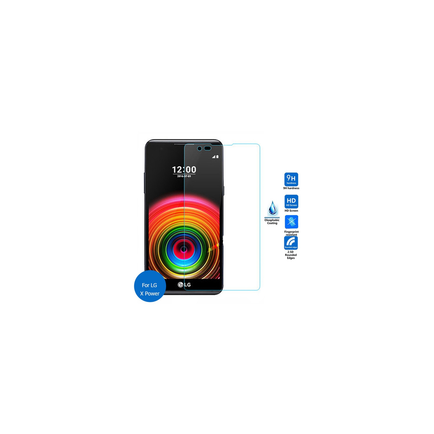 【2 Packs】 CSmart Premium Tempered Glass Screen Protector for LG X Power, Case Friendly & Bubble Free