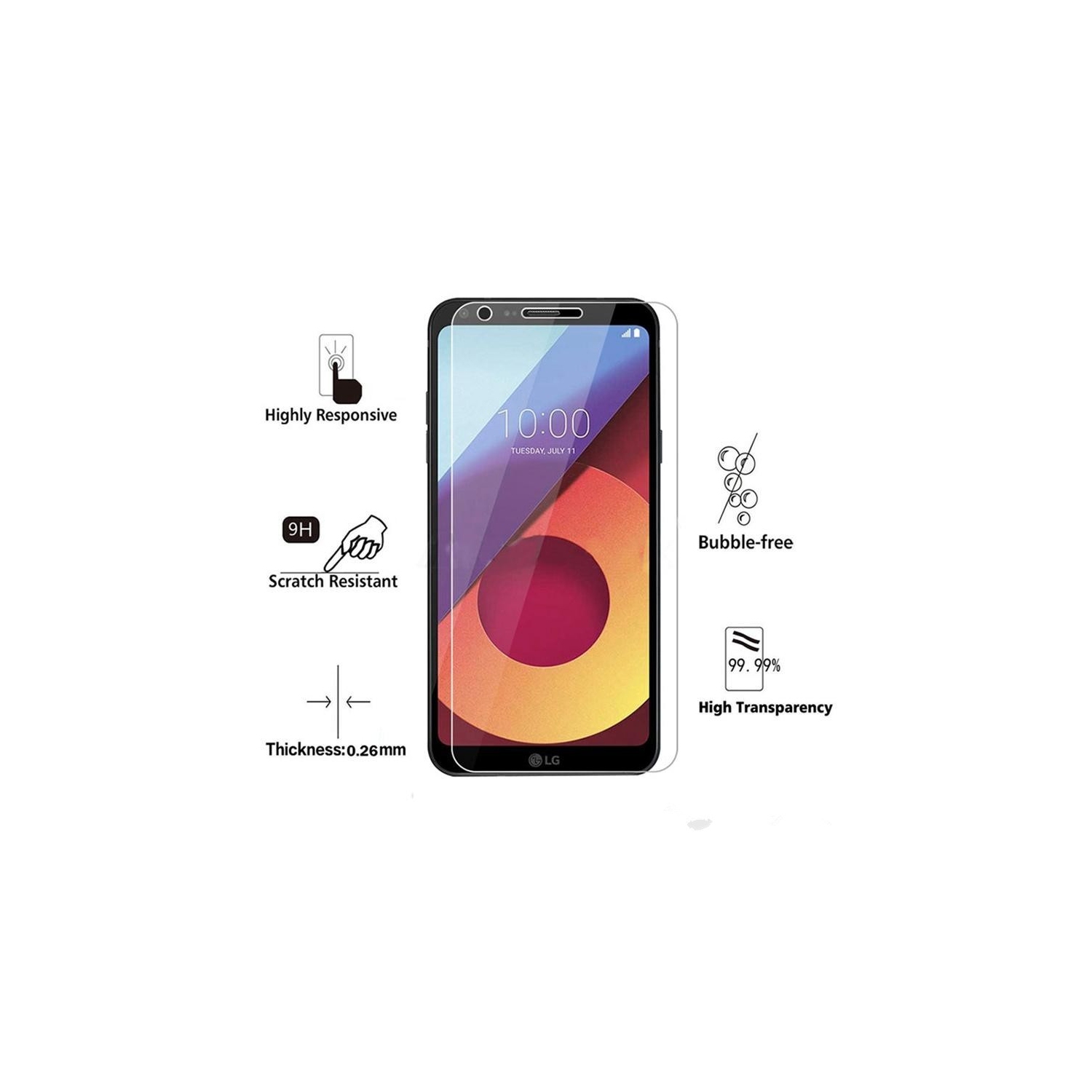 【2 Packs】 CSmart Premium Tempered Glass Screen Protector for LG Q6, Case Friendly & Bubble Free