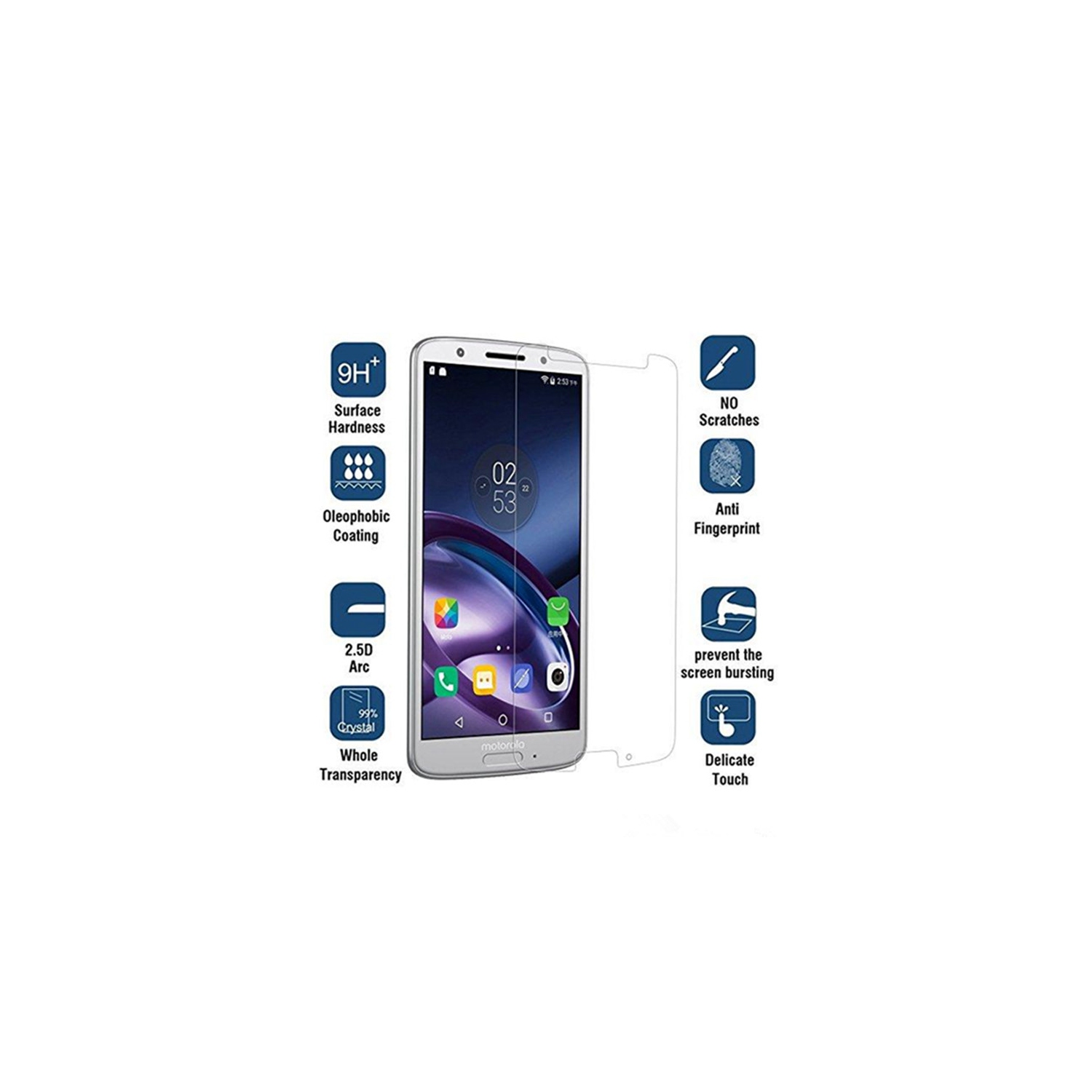 【2 Packs】 CSmart Premium Tempered Glass Screen Protector for Motorola Moto G6, Case Friendly & Bubble Free