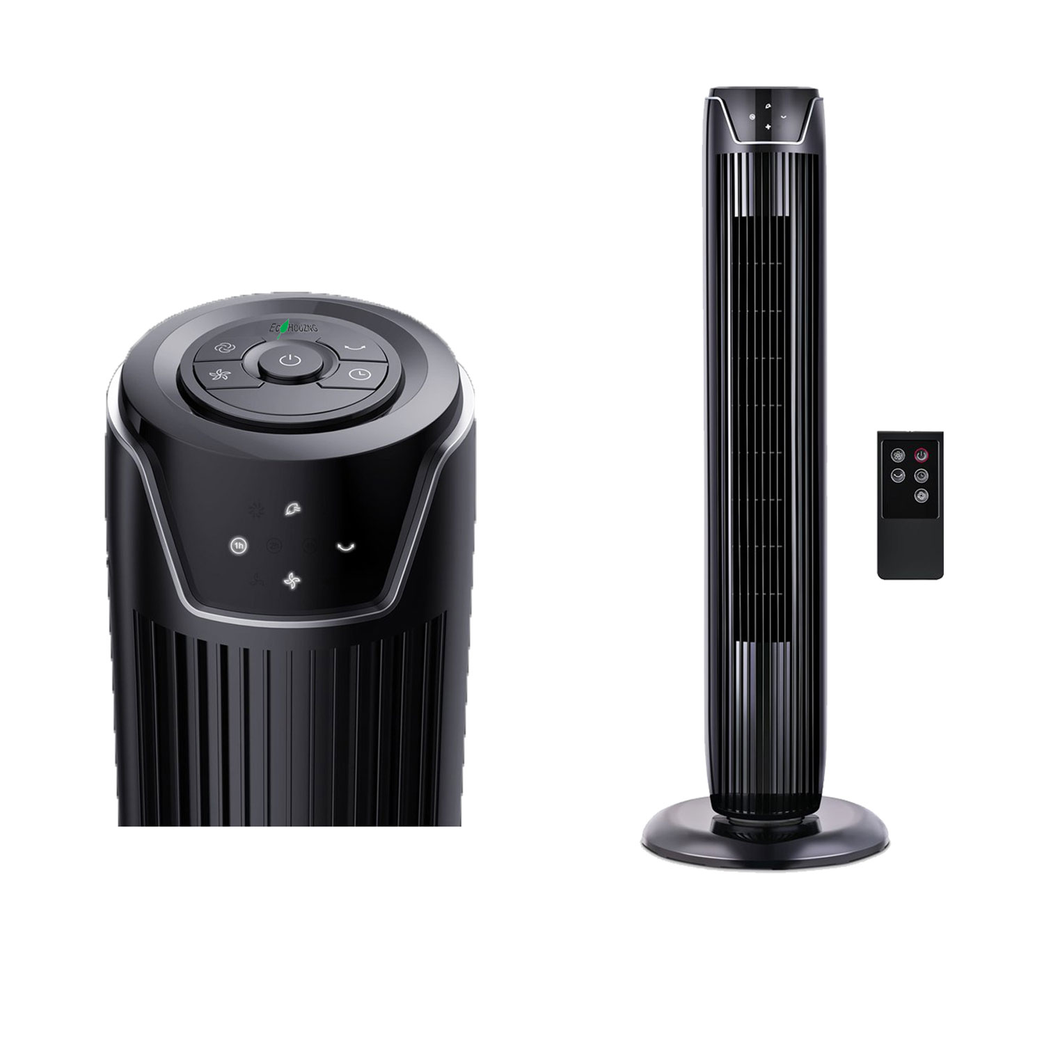Ecohouzng Digital Oscillating Tower Fan - 36" - Black