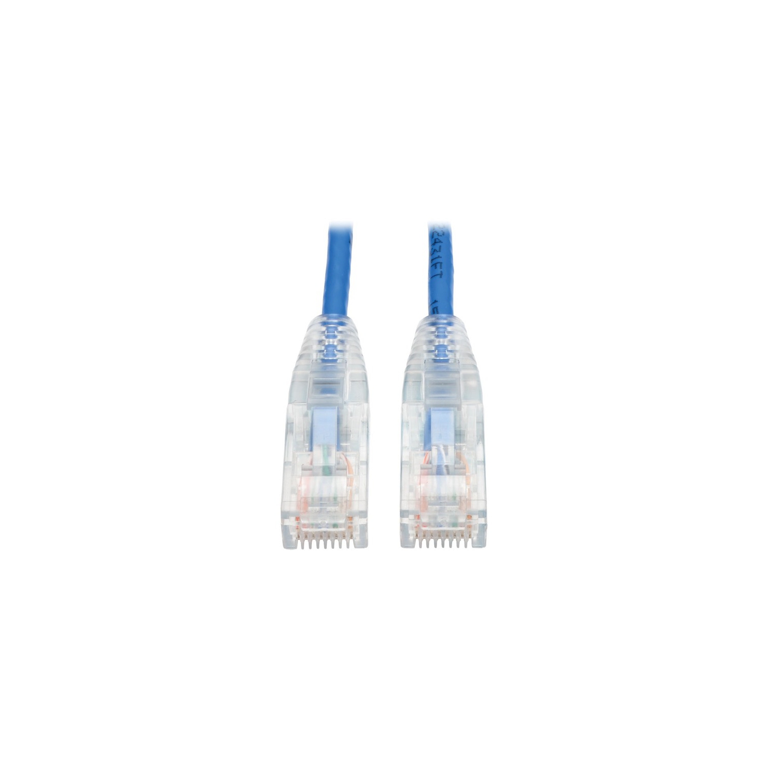 Tripp Lite Cat6 Gigabit Snagless Molded Slim UTP Patch Cable, Blue, 2ft