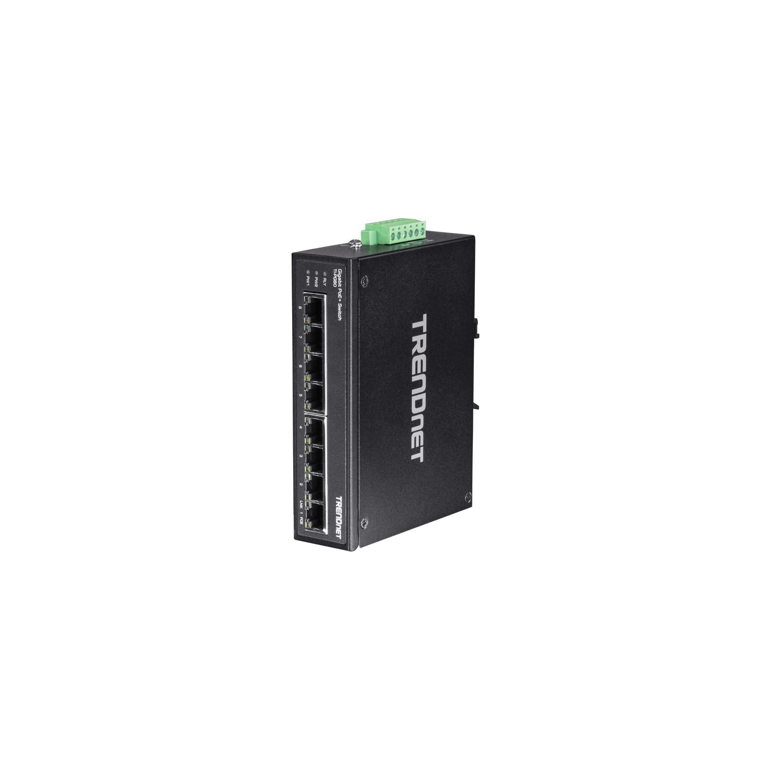 TRENDnet 8-Port Hardened Industrial Gigabit PoE+ DIN-Rail Switch