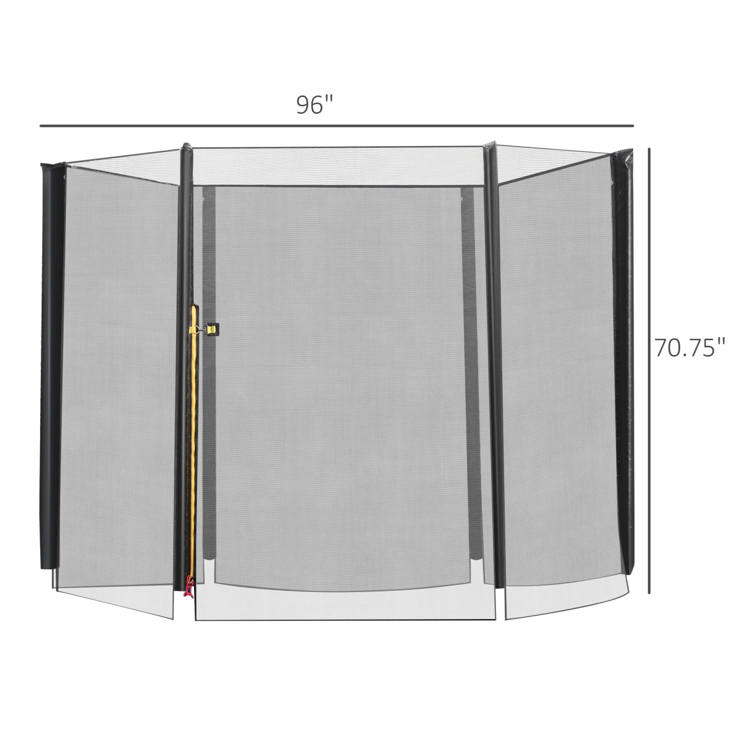 Filet de sécurité de rechange pour trampoline rond de 8 pi de Soozier – convient à 6 poteaux, noir