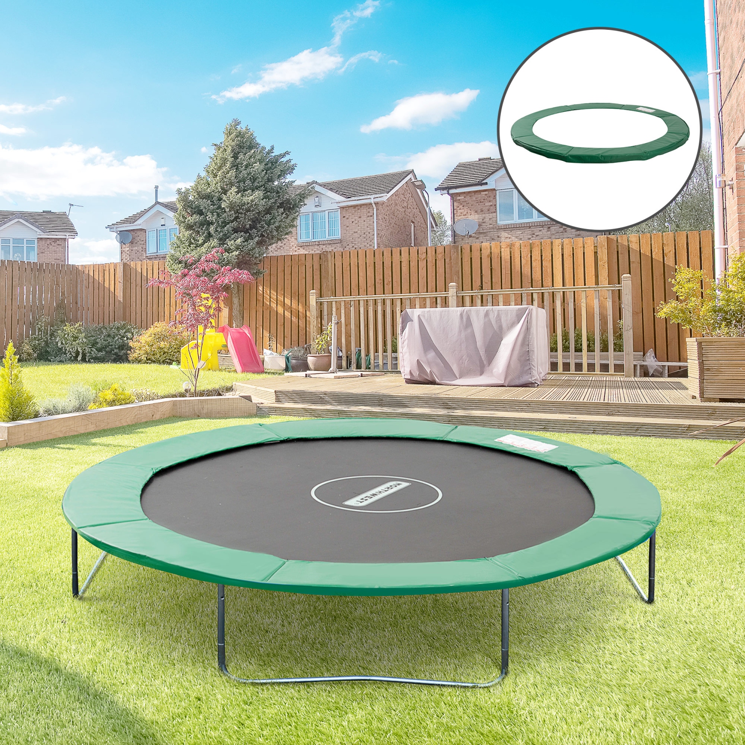 Tapis de trampoline 8&nbsp;pi de Soozier ⌀Ressort de rechange pour centre ⌀exercice de sécurité de 96&nbsp;po Couvercle de saut rebondissant Mousse