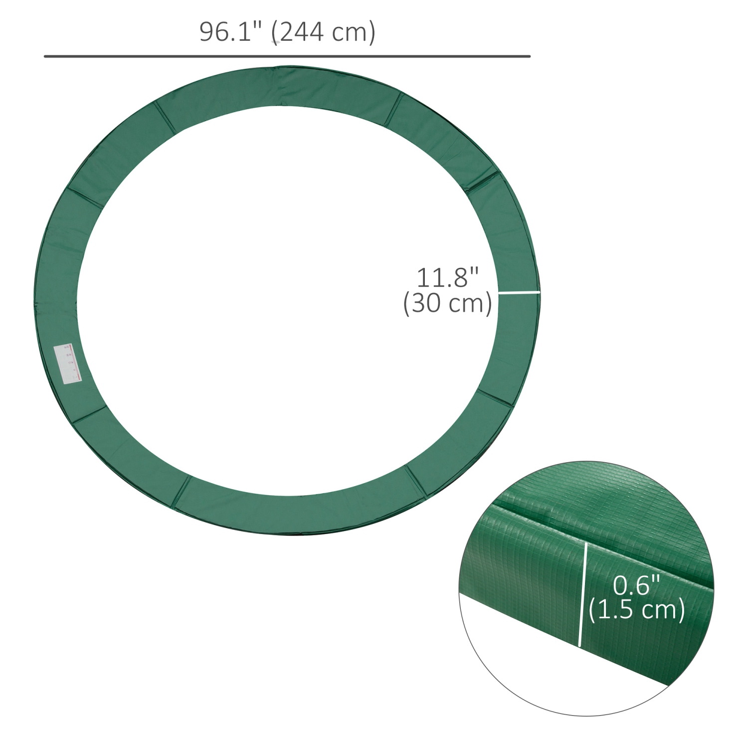 Tapis de trampoline 8&nbsp;pi de Soozier ⌀Ressort de rechange pour centre ⌀exercice de sécurité de 96&nbsp;po Couvercle de saut rebondissant Mousse