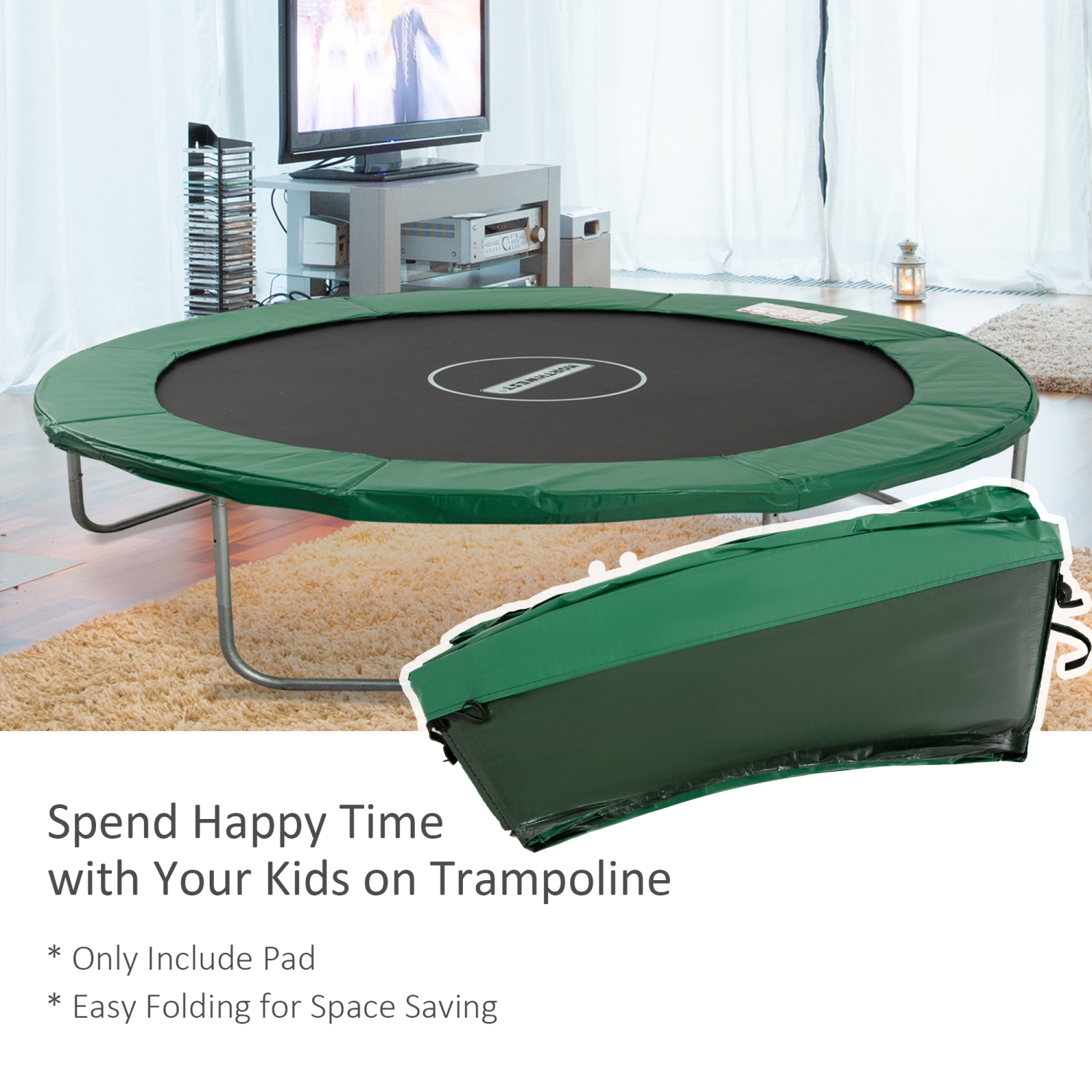 Tapis de trampoline 8&nbsp;pi de Soozier ⌀Ressort de rechange pour centre ⌀exercice de sécurité de 96&nbsp;po Couvercle de saut rebondissant Mousse