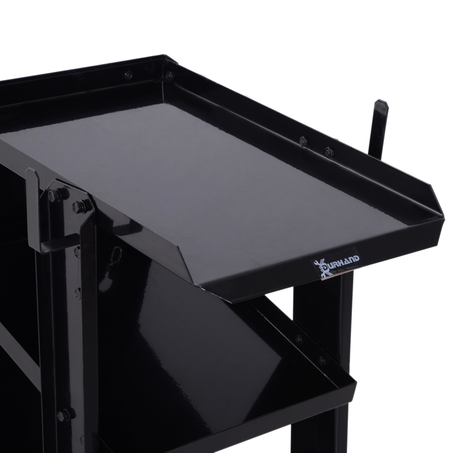 DURHAND 3 Tier Welding Cart Welder Trolley Garage Welding/Plasma Cutter Cart for Tanks Gas Bottles w/ Safety Chain Black