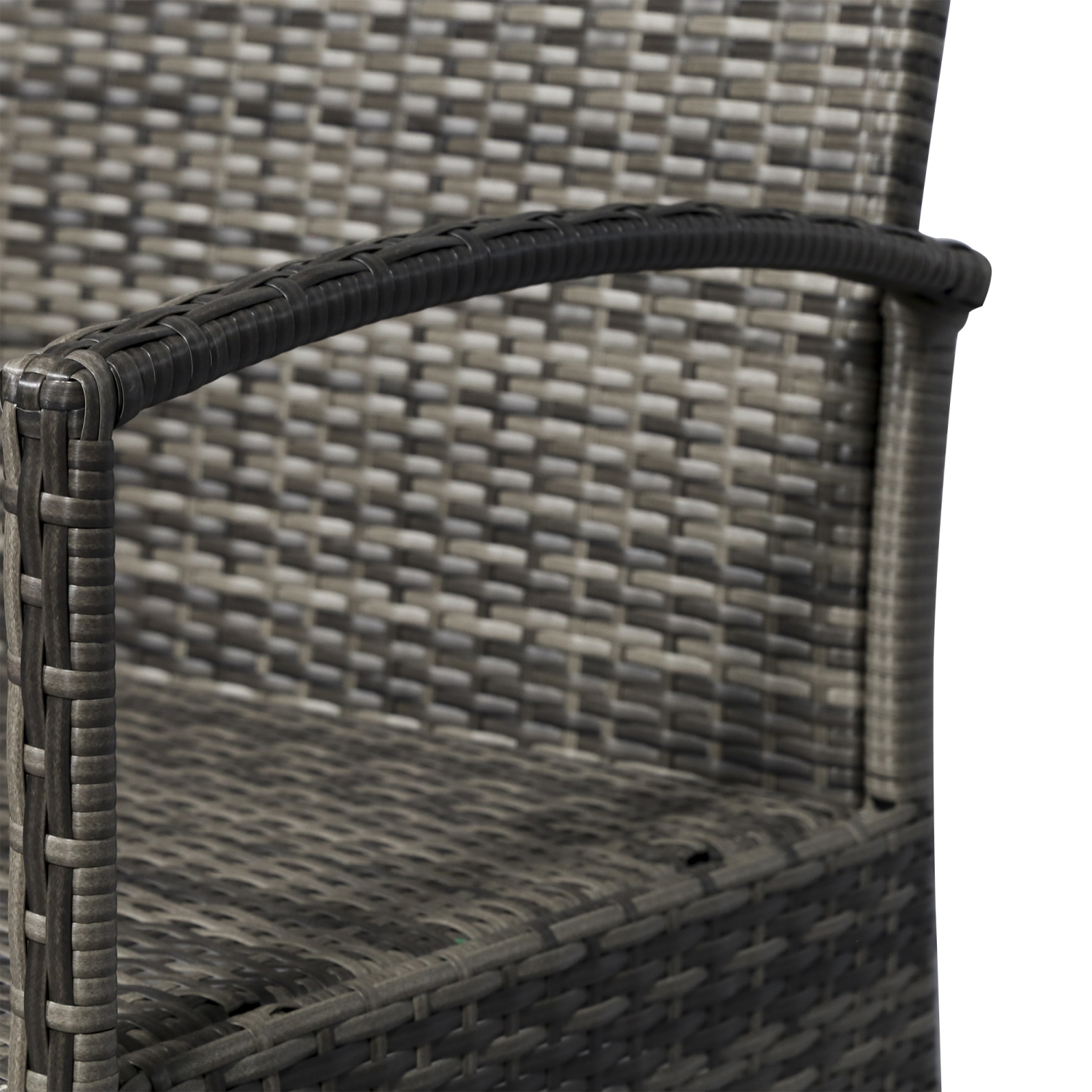 Ensemble de patio Outsunny de 4 pièces avec causeuse, deux fauteuils à accoudoirs et table basse, ensemble de détente extérieur avec table à surface