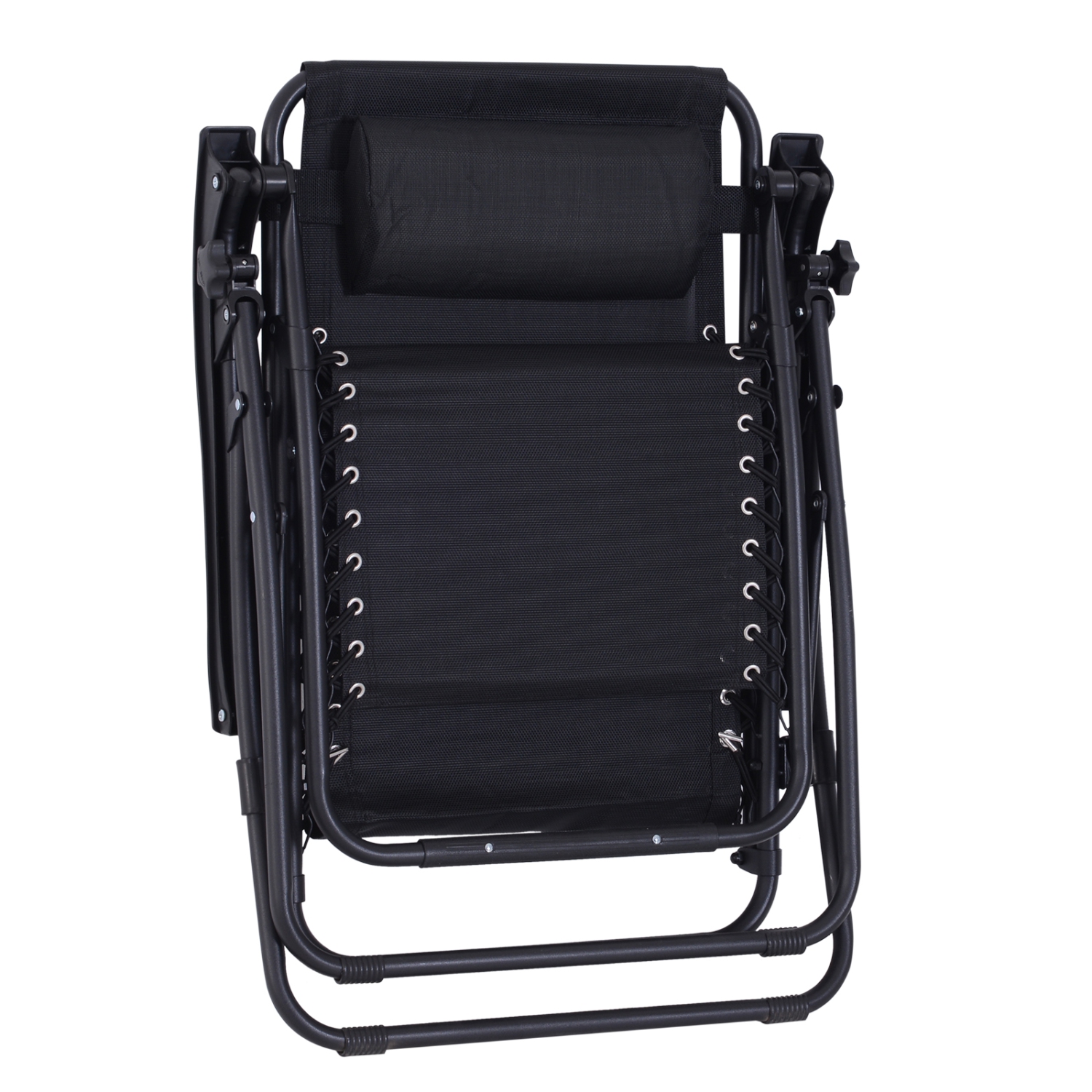Ensemble de 3 chaises Zero Gravity avec porte-gobelet d’Outsunny - Noir