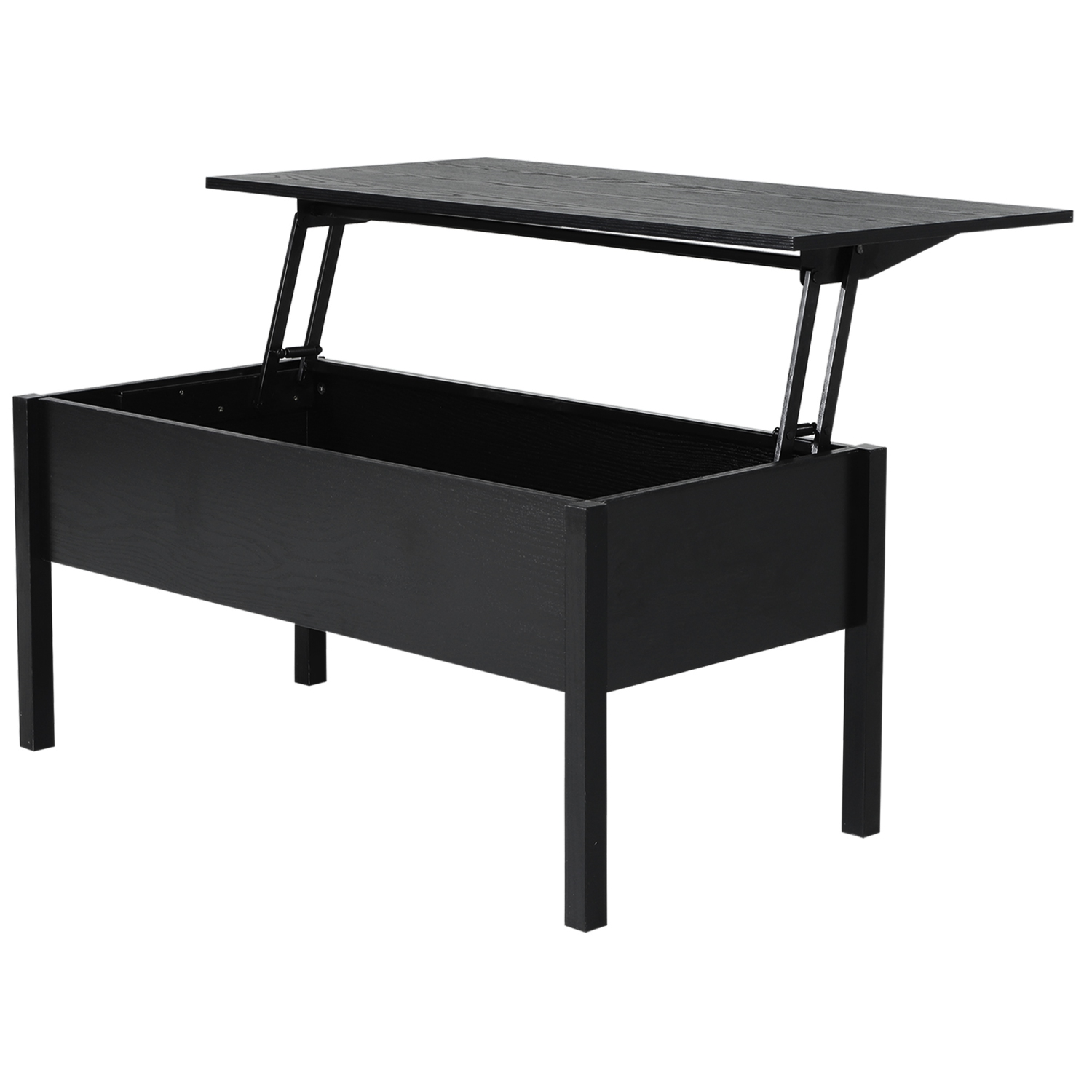 HOMCOM 39" Modern Lift Top Coffee Table with Hidden Storage Compartment, Center Table for Living Room, Black
