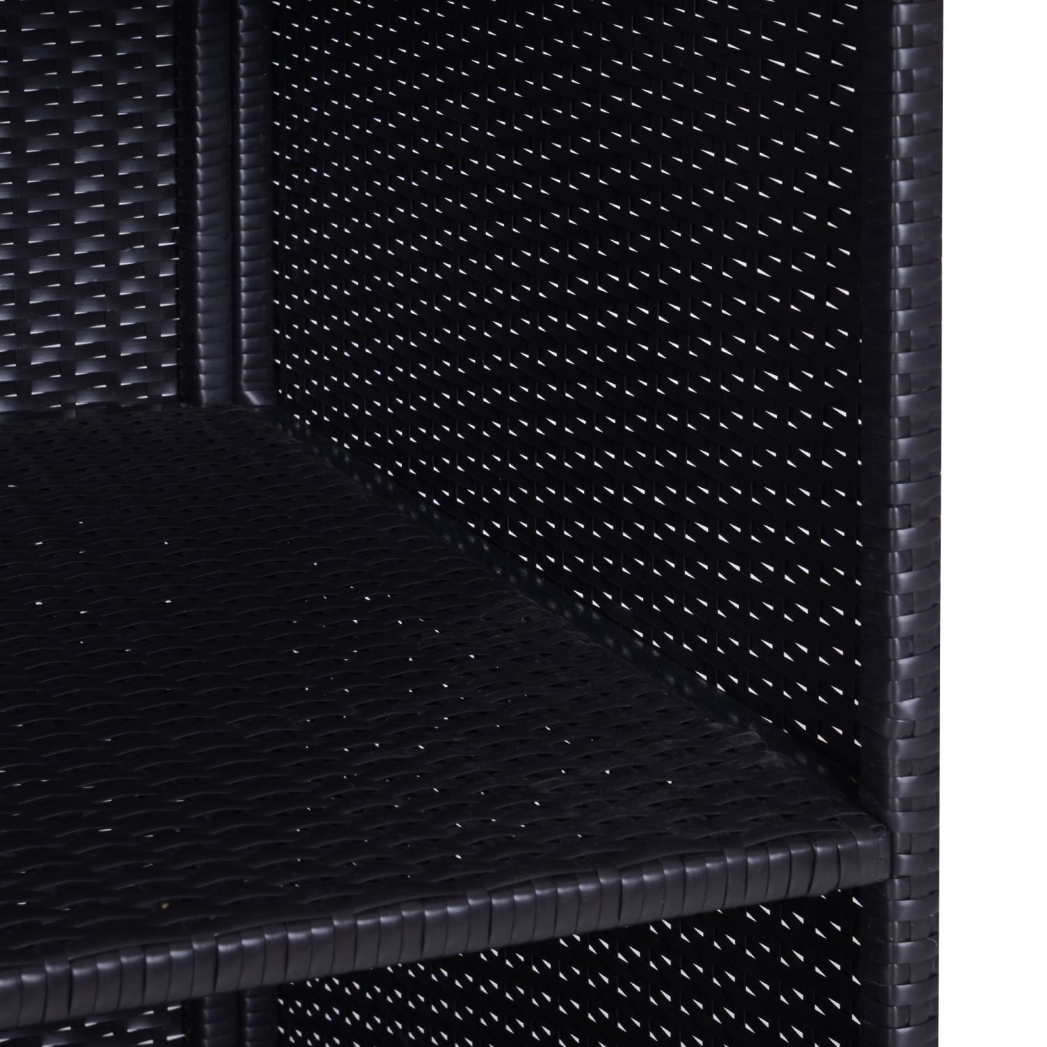 Outsunny Wicker Rattan Pool Towel Valet Organizer 2 Shelf 1 Drawer