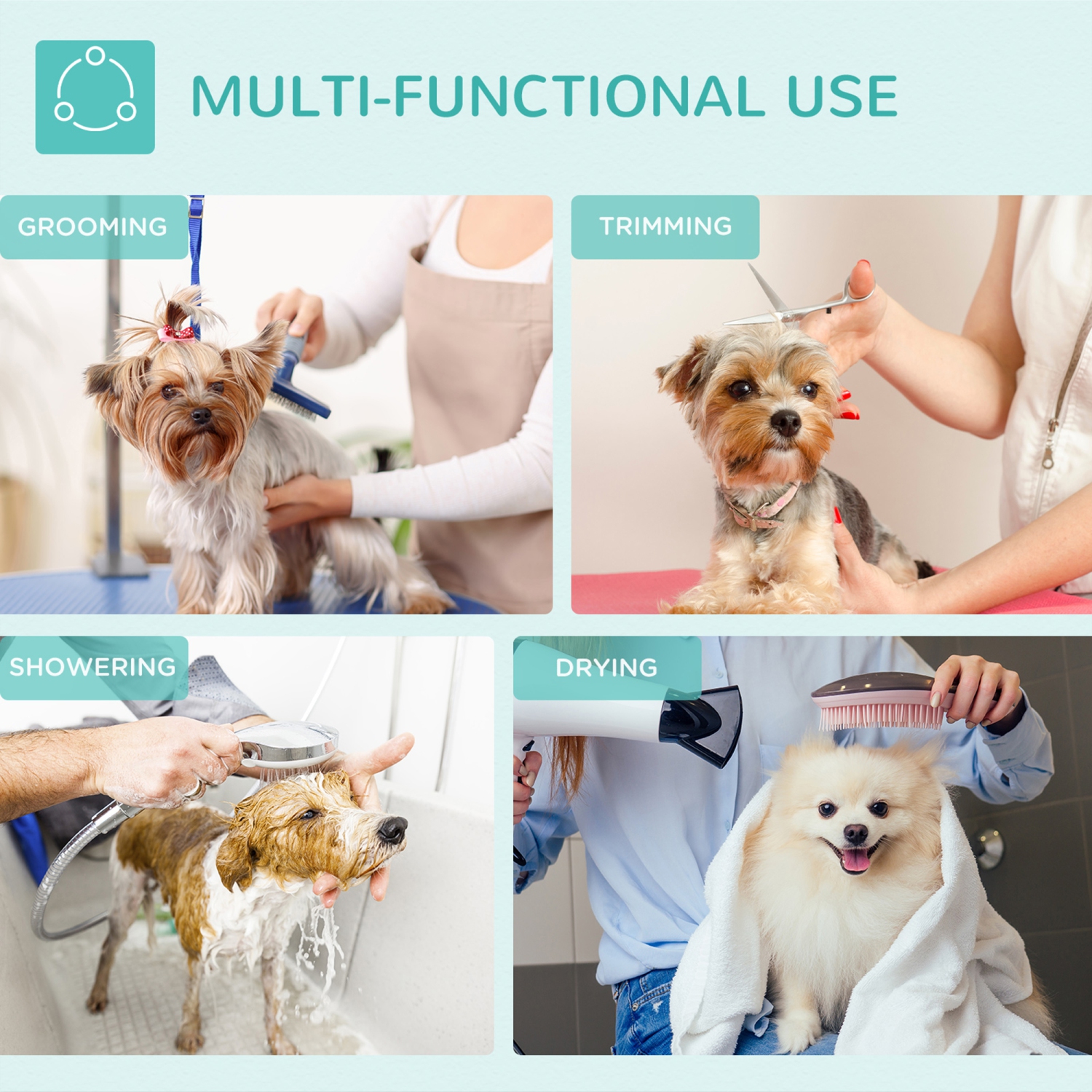 PawHut 32 po – Table de toilettage pliable pour chiens de petite taille, table de toilettage pour chiens avec bras réglable, surface