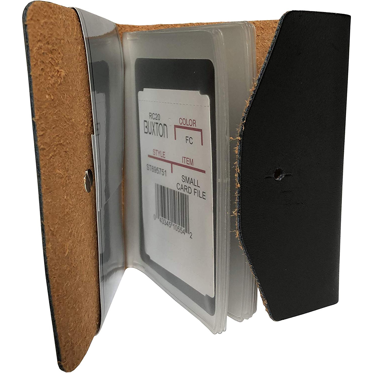 Buxton Pocket Business Card File - 24 Card Slots – Black