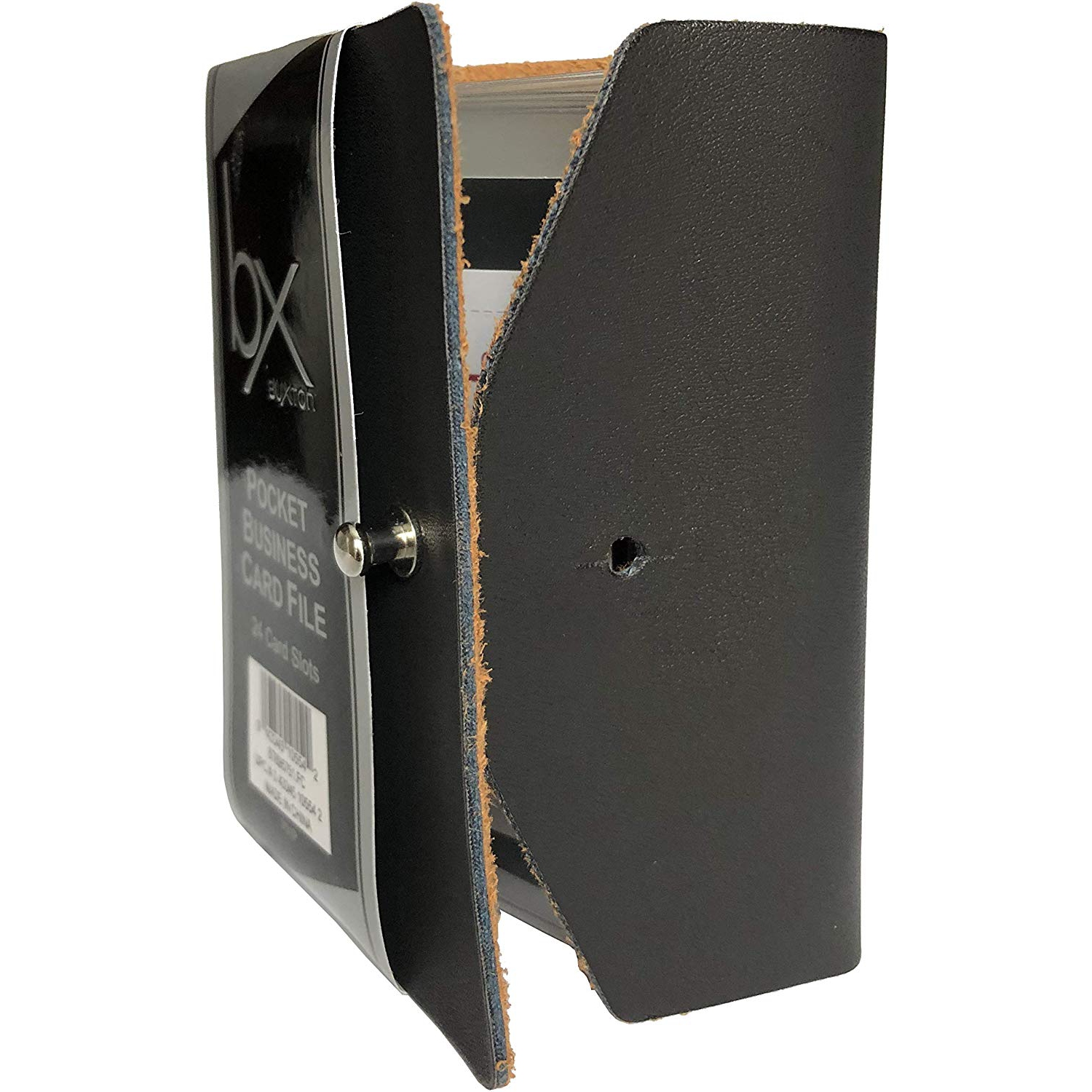 Buxton Pocket Business Card File - 24 Card Slots – Black