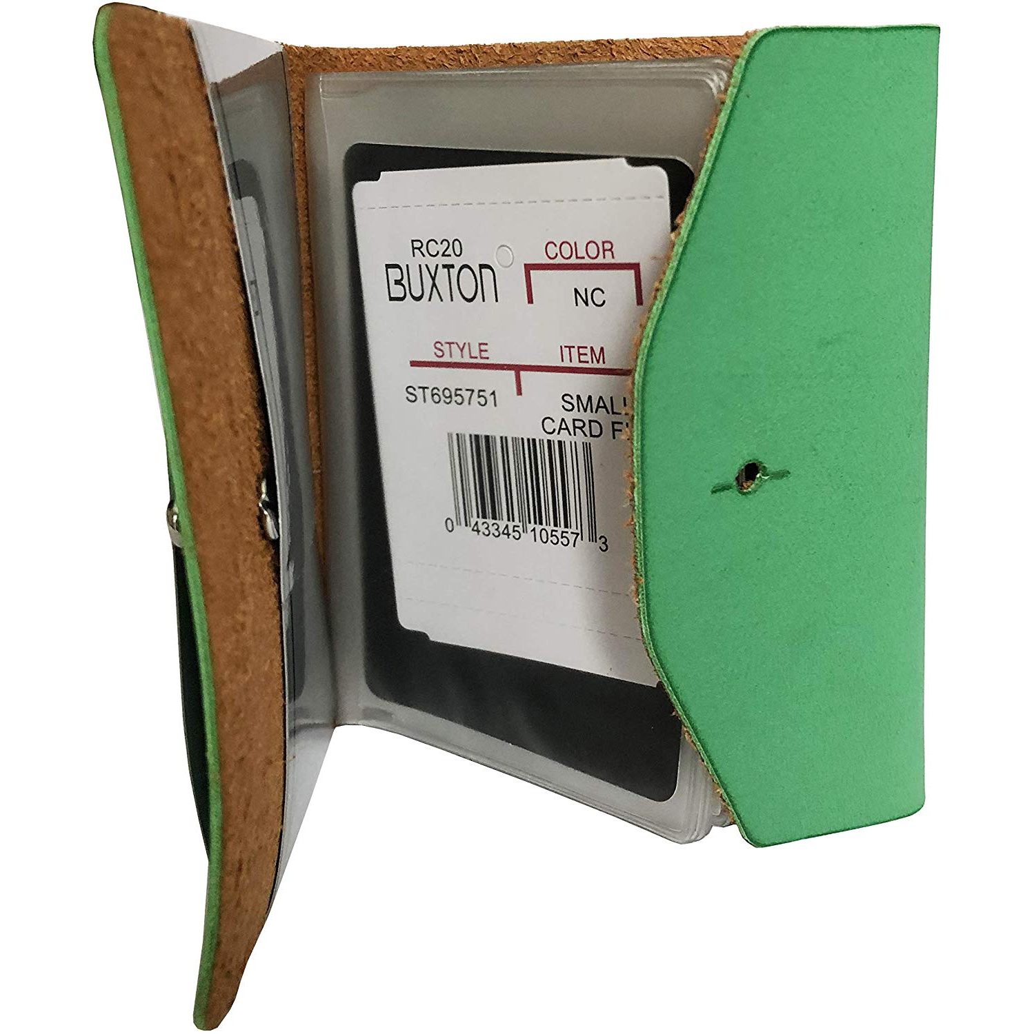 Buxton Pocket Business Card File - 24 Card Slots – Green