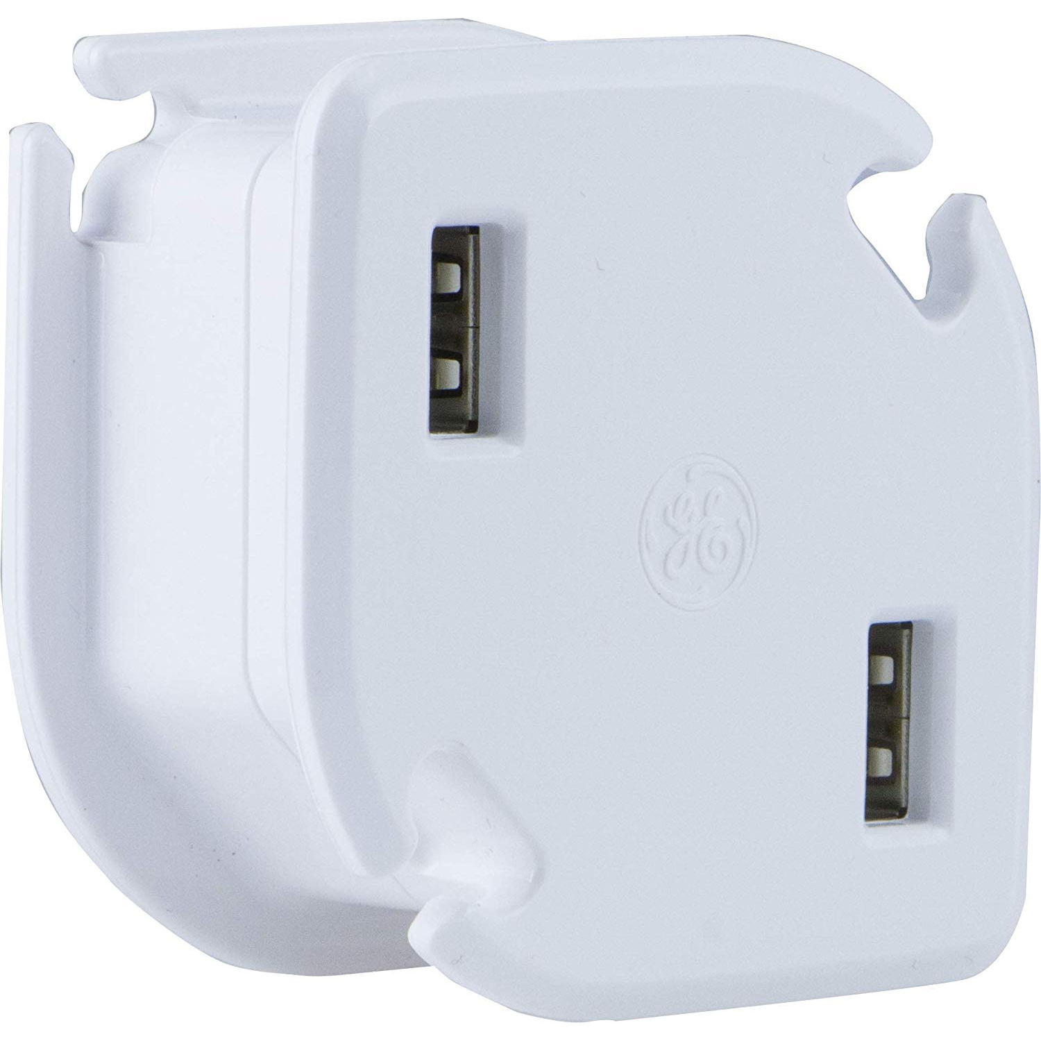 GE Multi-Port USB Wall Charger for Home & Travel, 4 USB Ports, 4.4A / 22W, with Built-in Cable Management, 27006