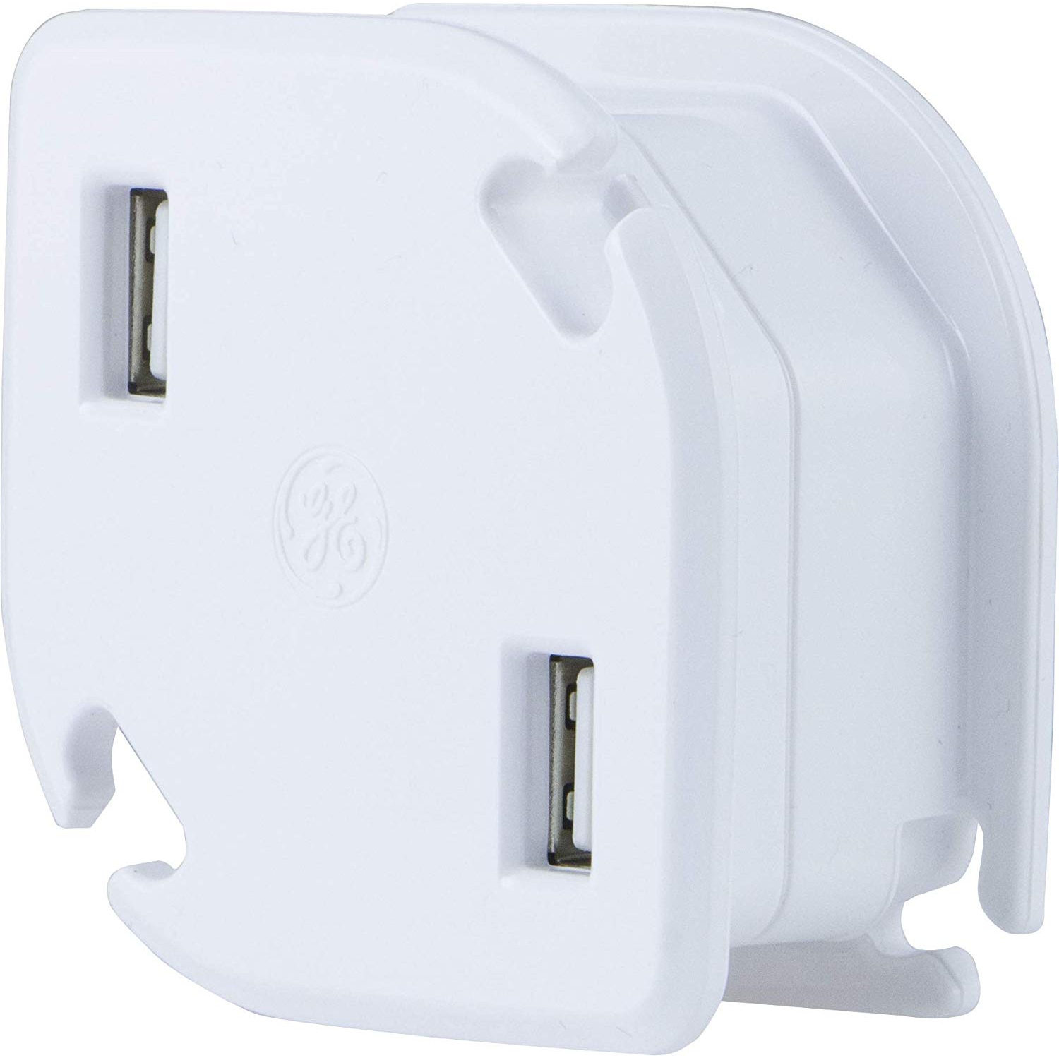 GE Multi-Port USB Wall Charger for Home & Travel, 4 USB Ports, 4.4A / 22W, with Built-in Cable Management, 27006