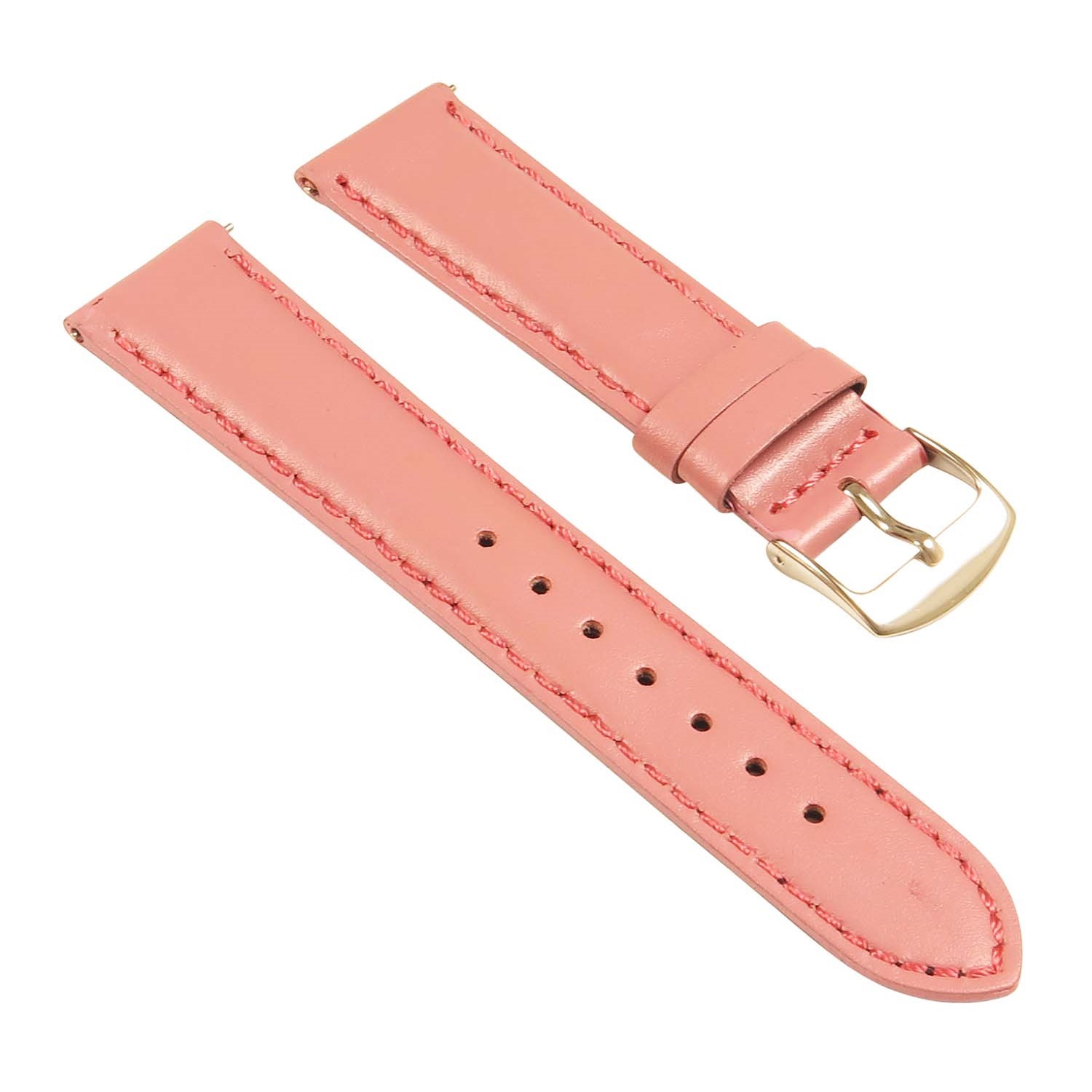 StrapsCo Classic Ladies Leather Watch Band - Quick Release Women's Strap - 20mm Dark Pink