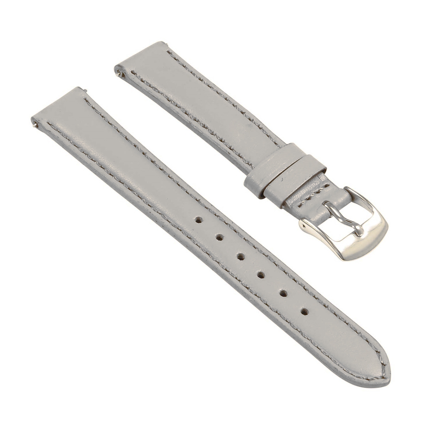 StrapsCo Classic Ladies Leather Watch Band - Quick Release Women's Strap - 20mm Grey