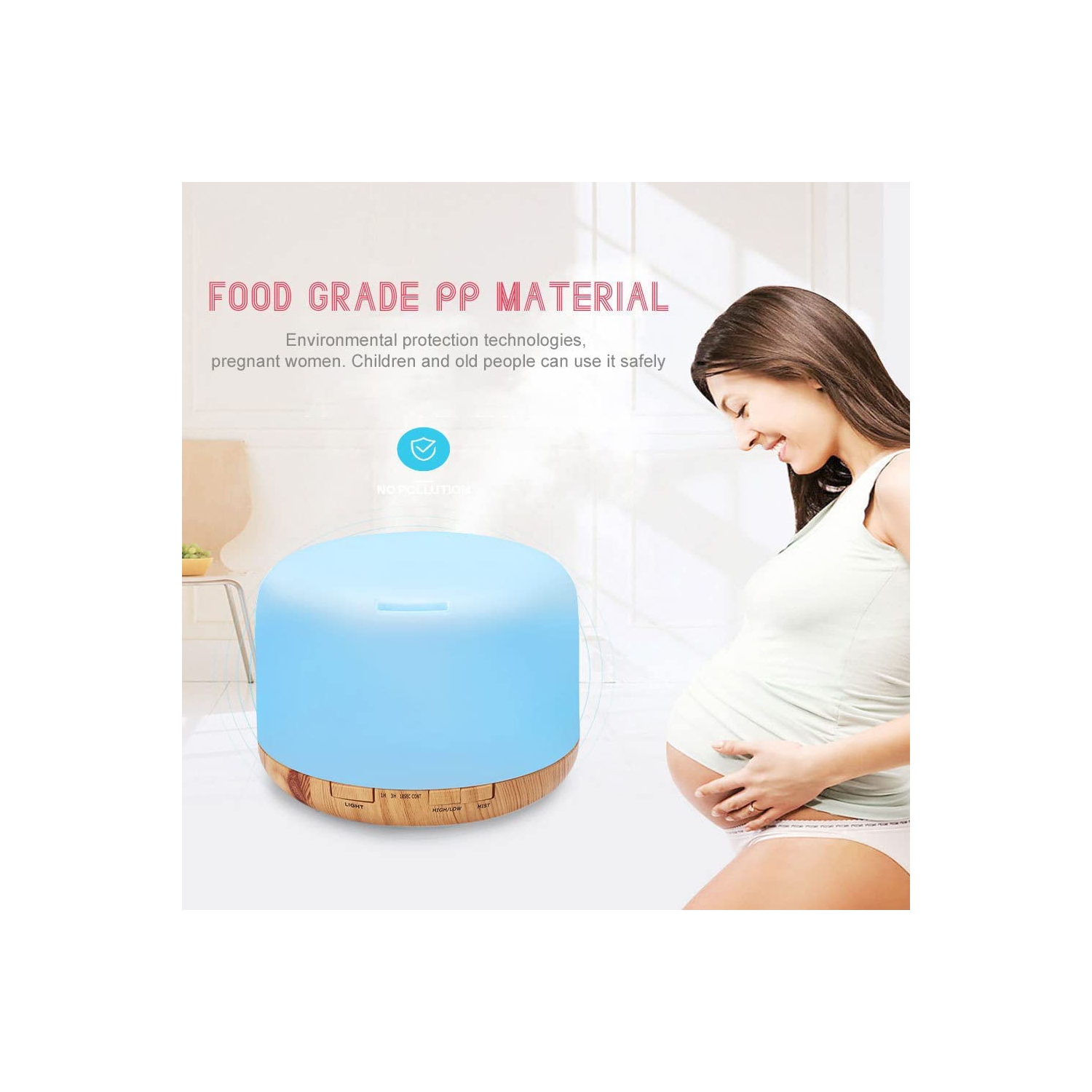 navor Smart Wi-Fi Essential Oil Diffuser Compatible with Alexa & Google Home, 500ml Wood Grain Aromatherapy Diffuser Ultrasonic Humidifier with 6