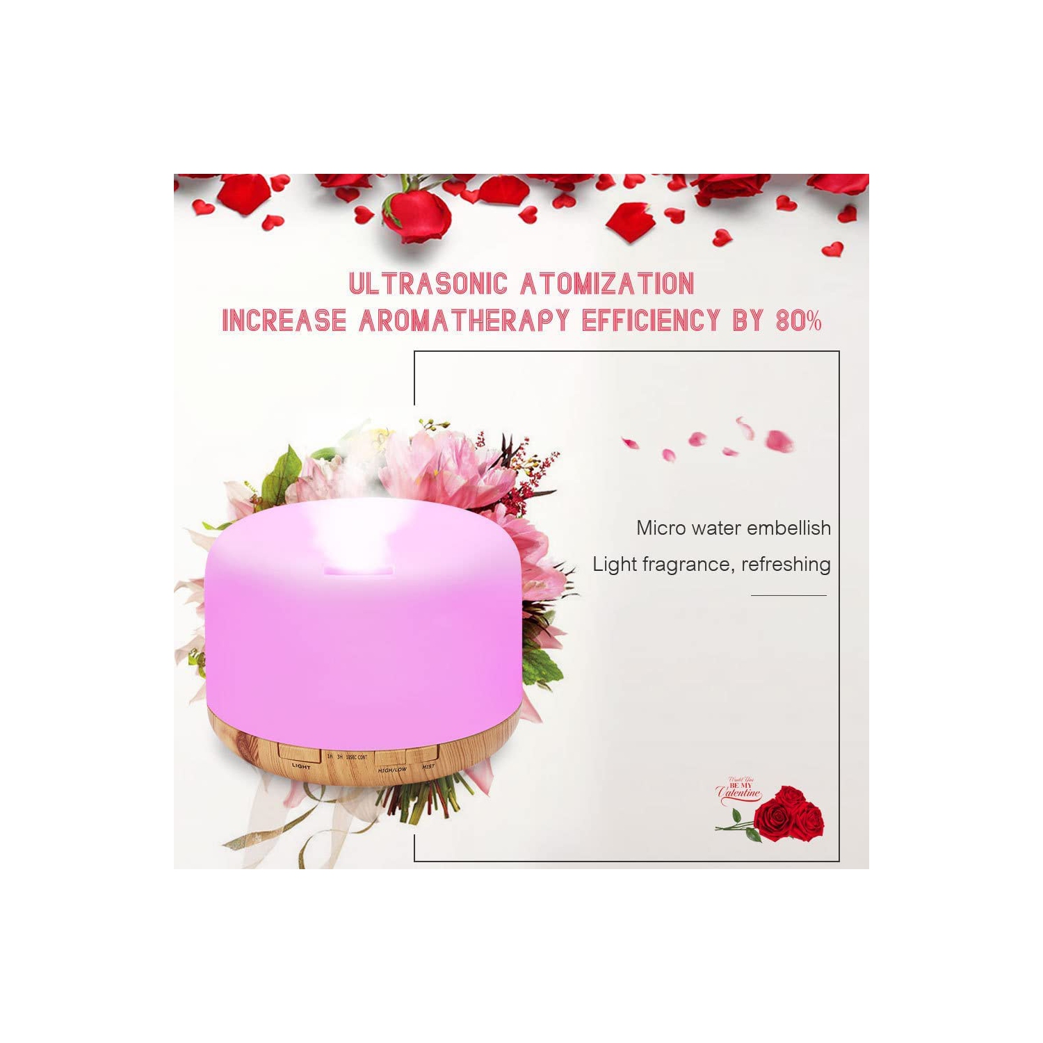 navor Smart Wi-Fi Essential Oil Diffuser Compatible with Alexa & Google Home, 500ml Wood Grain Aromatherapy Diffuser Ultrasonic Humidifier with 6