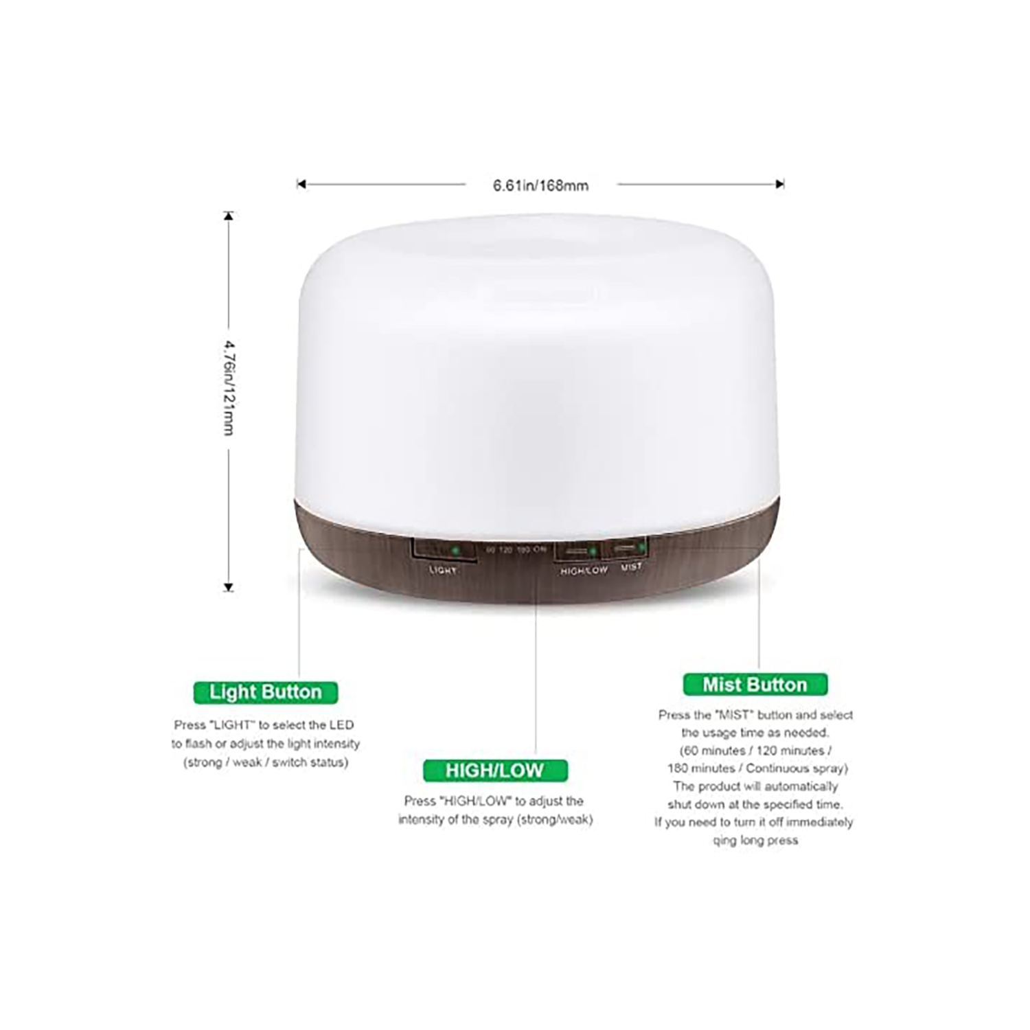 navor Smart Wi-Fi Essential Oil Diffuser Compatible with Alexa & Google Home, 500ml Wood Grain Aromatherapy Diffuser Ultrasonic Humidifier with 6