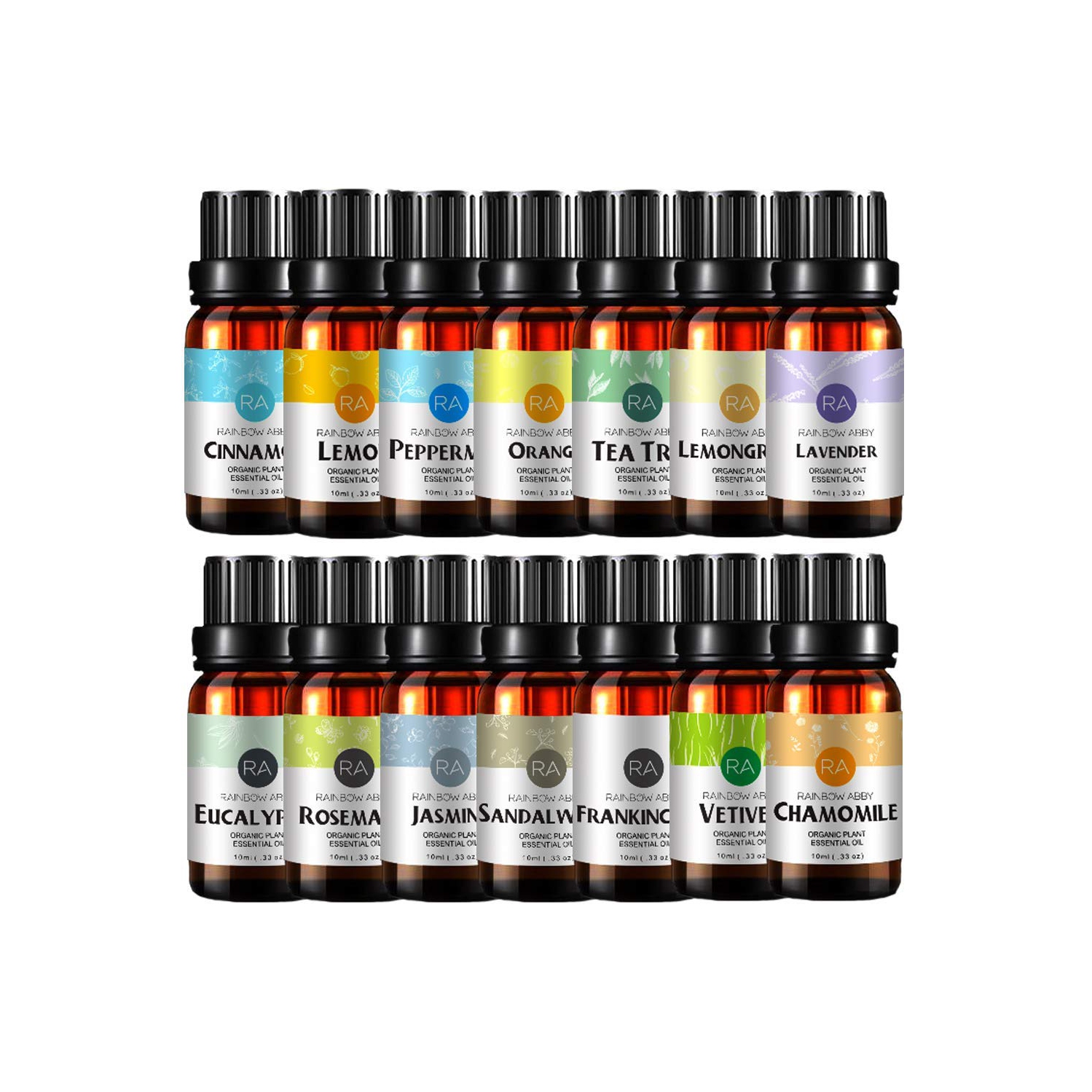 Ensemble d’huiles essentielles Pure Therapeutic Grade à 14 100 %, 10 ml, paquet de 14