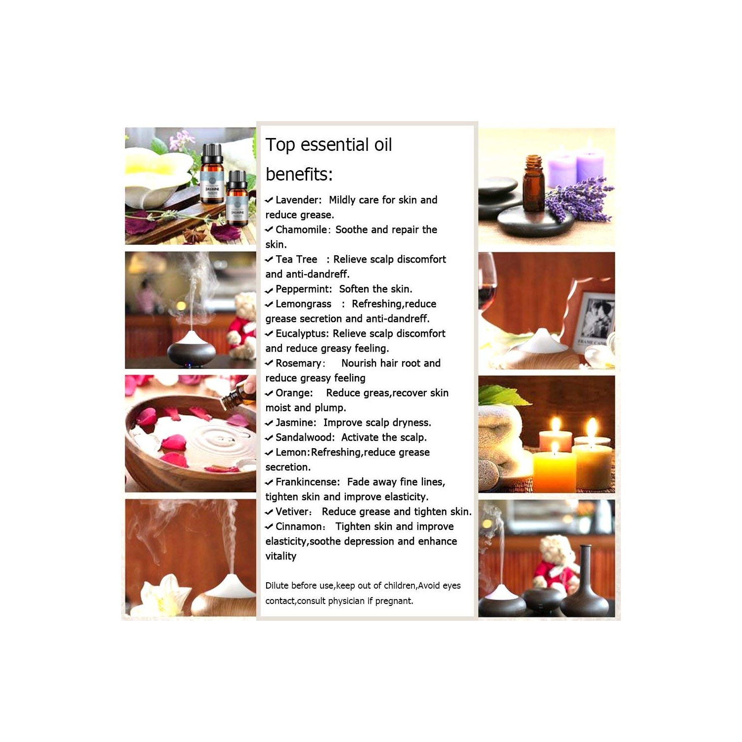 Ensemble d’huiles essentielles Pure Therapeutic Grade à 14 100 %, 10 ml, paquet de 14