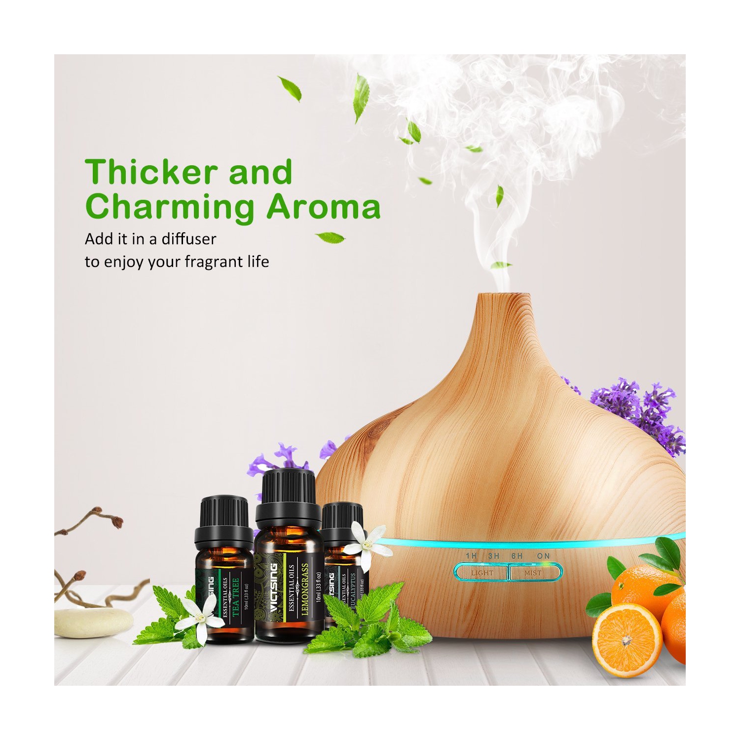 6 paquets de 10 ml d’huiles essentielles, huiles d’aromathérapie de qualité thérapeutique