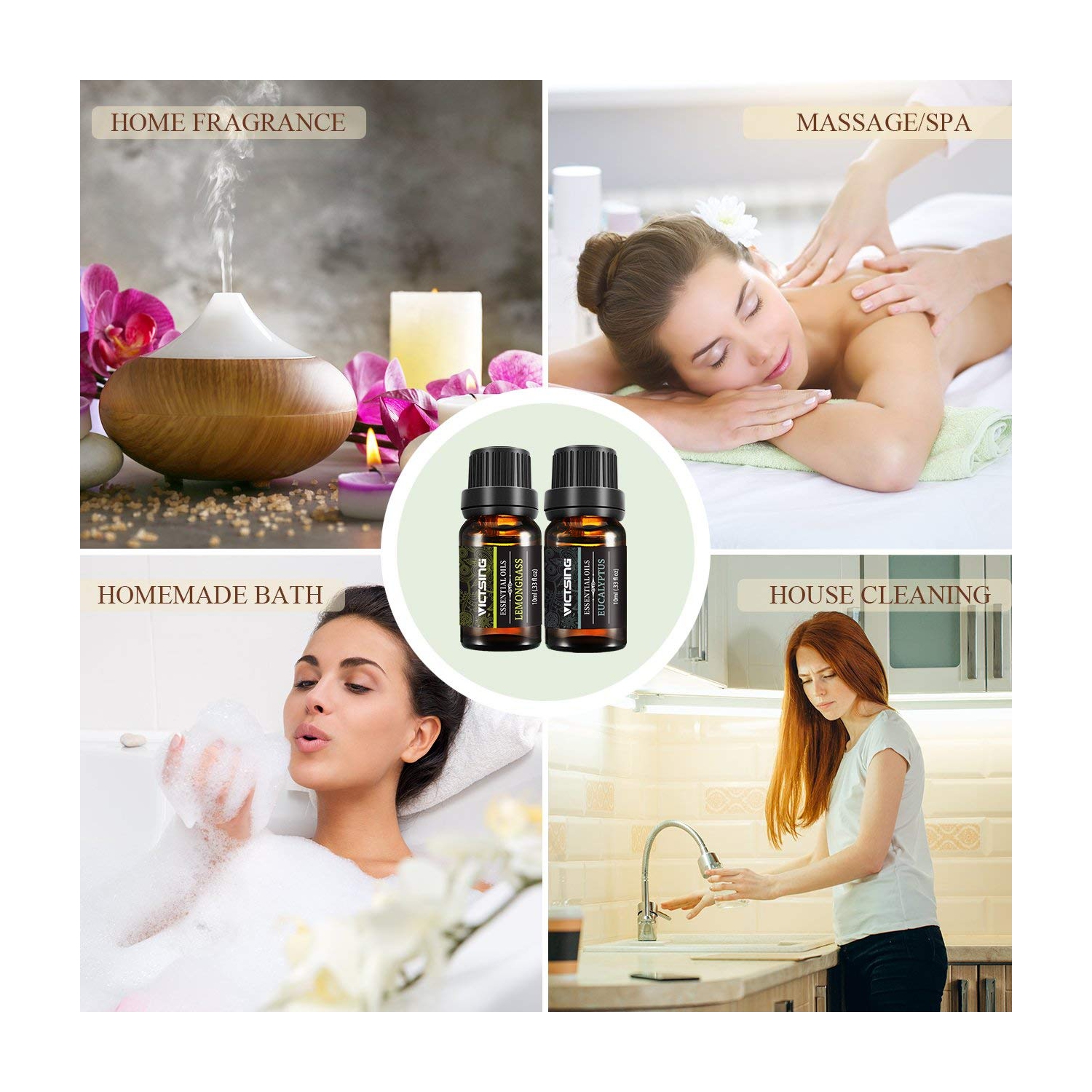 6 paquets de 10 ml d’huiles essentielles, huiles d’aromathérapie de qualité thérapeutique