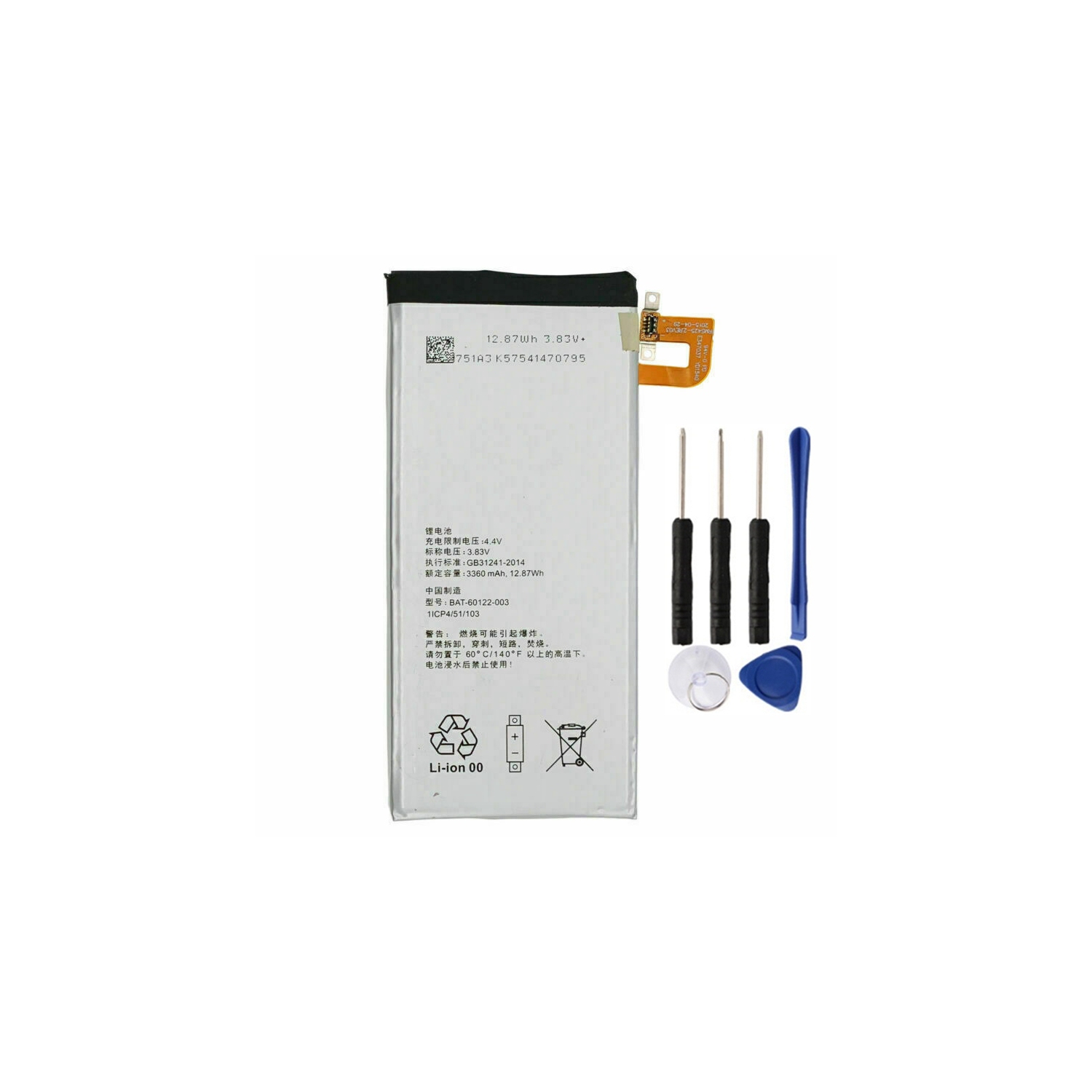 Replacement Battery & Repair Tools Compatible for Blackberry Priv, BAT-60122-003