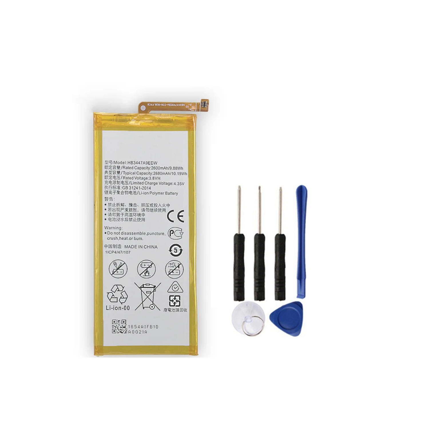 Replacement Battery & Repair Tools Compatible for Huawei Ascend P8, HB3447A9EBW