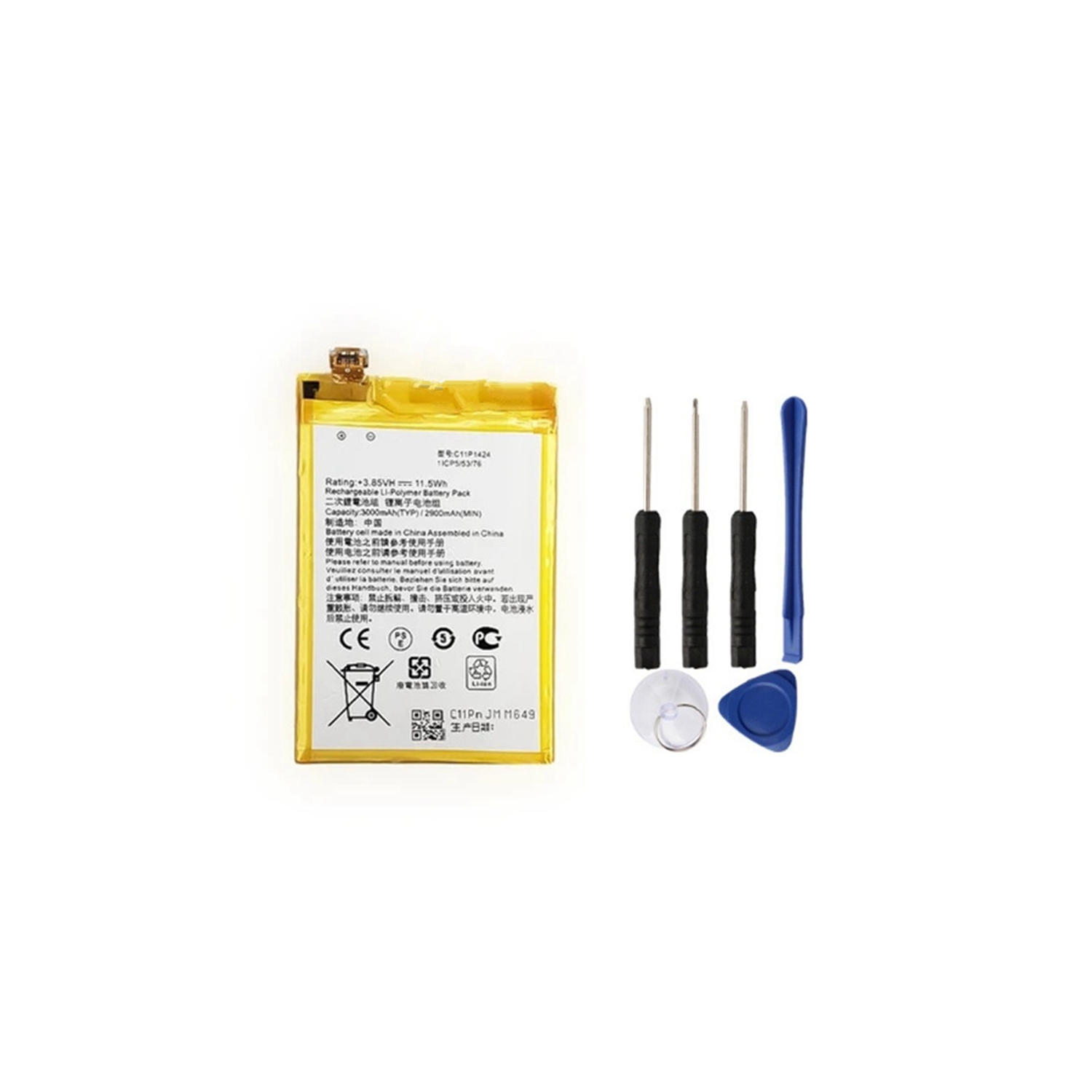Replacement Battery & Repair Tools Compatible for ASUS Zenfone 2, ZE550ML ZE551ML C11P1424