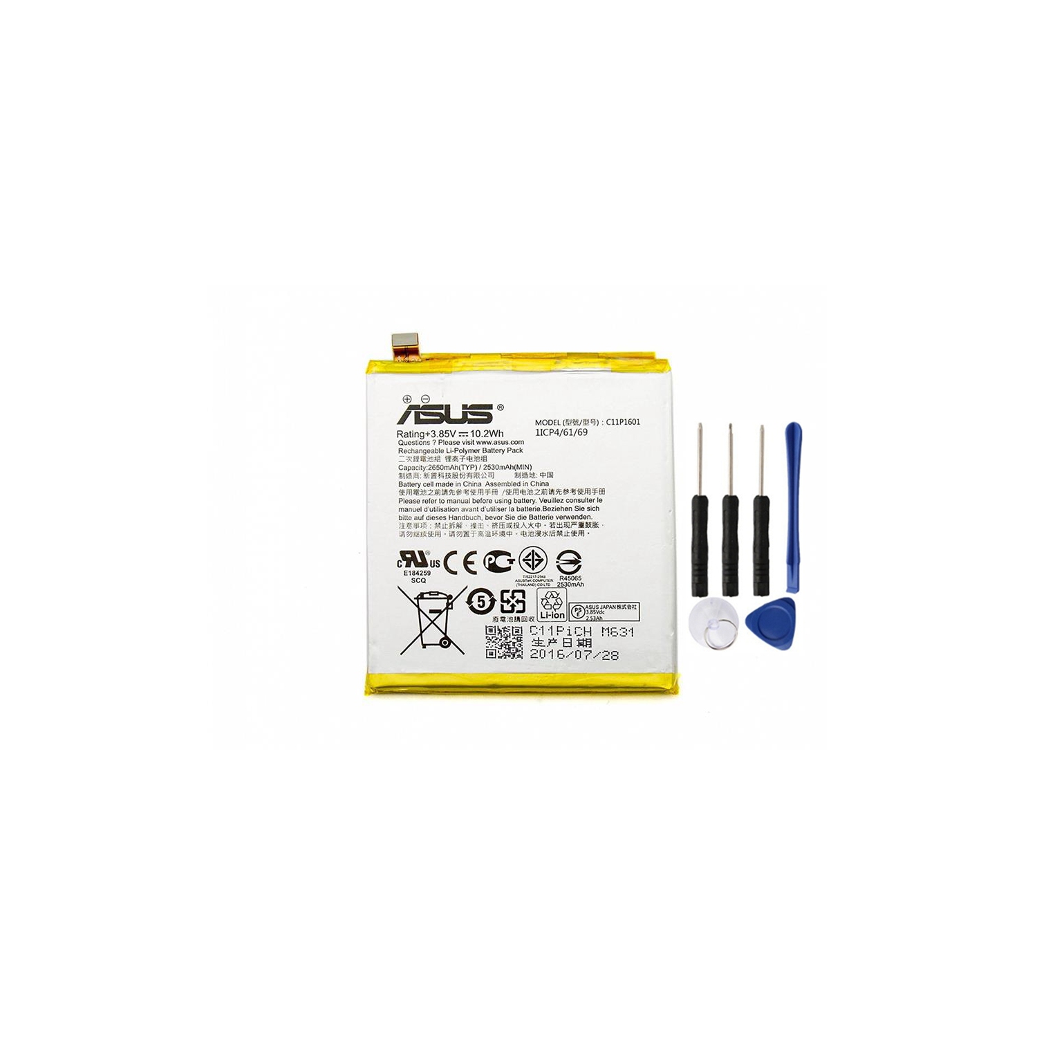 Replacement Battery & Repair Tools Compatible for ASUS Zenfone 3, ZE552KL ZS570KL C11P1511