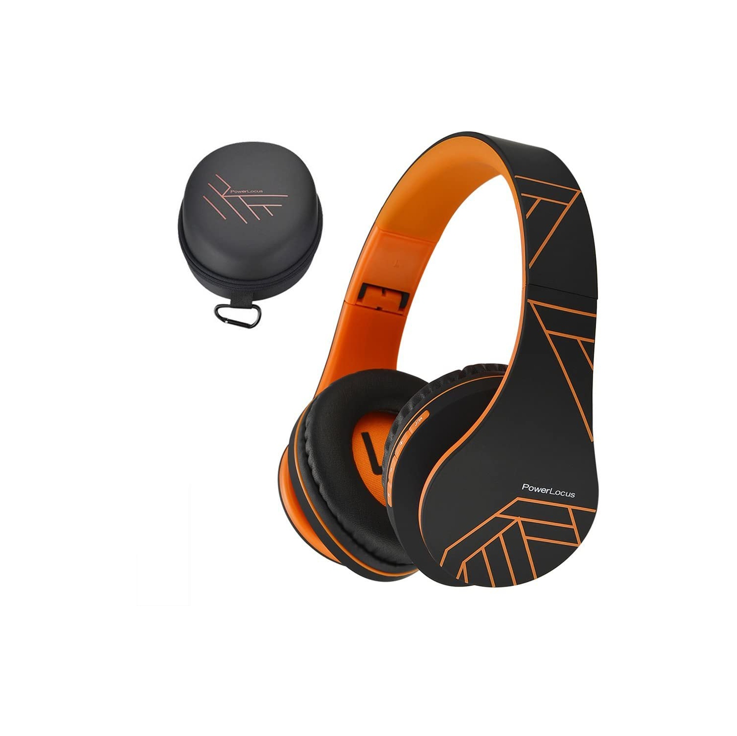 Bluetooth Over-Ear Headphones, Wireless Stereo Foldable Headphones Wireless and Wired Headsets with Built-in Mic, Micro SD/TF, FM for iPhone/Samsung/iPad/PC (Black/Orange)